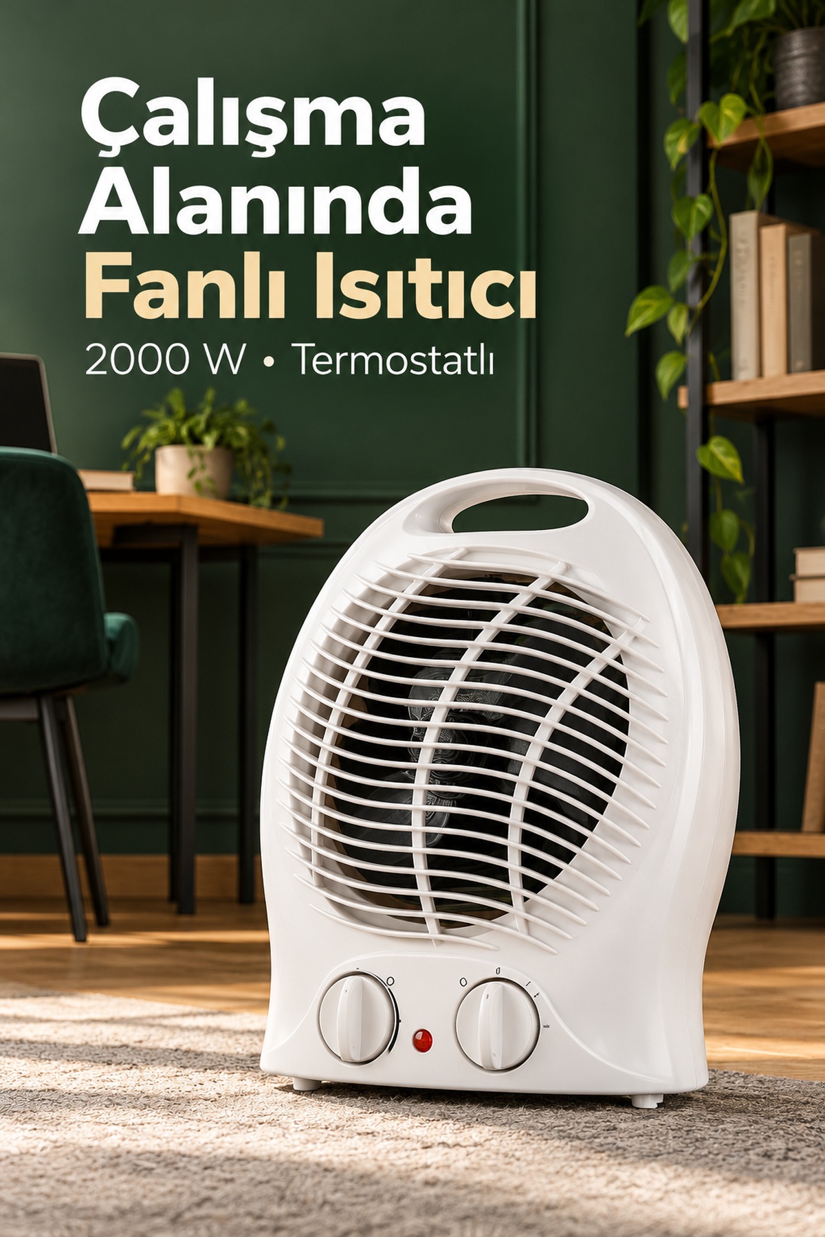 Devrilme Emniyetli 3 Kademe Ayarlı Fanlı Isıtıcı - Lisinya