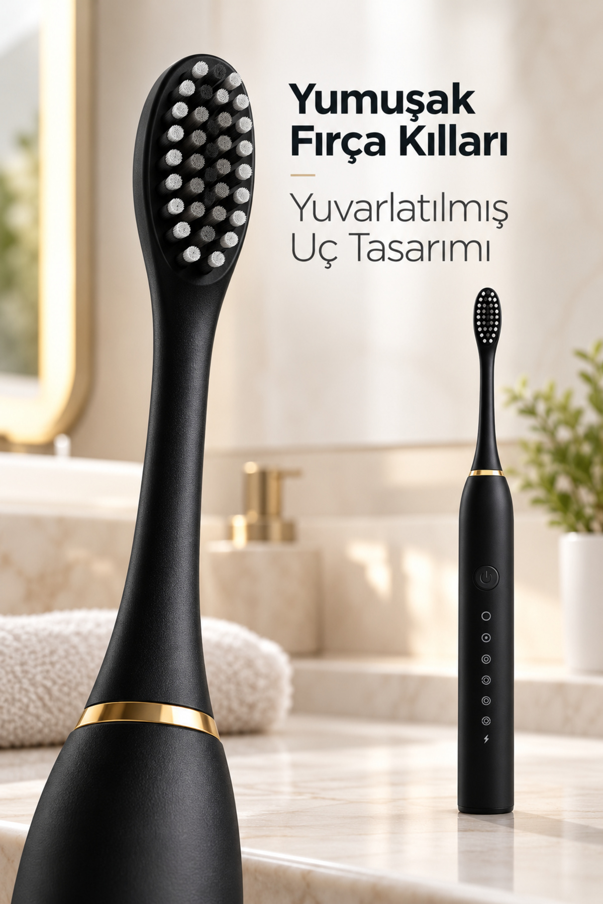Siyah Şarjlı Diş Fırçası 500 mAh Bataryalı - Lisinya