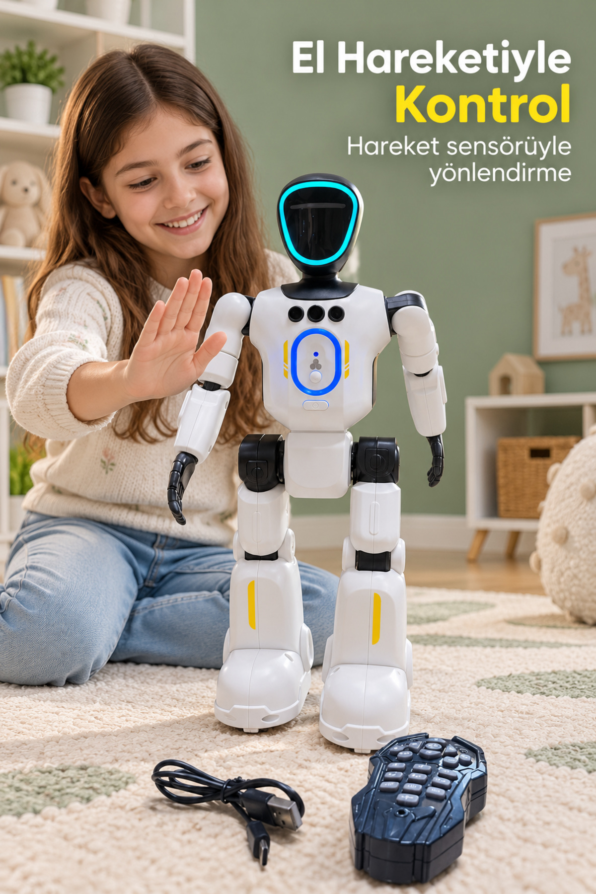 Ses Kaydı ve Oynatma Özellikli Kumandalı Robot Oyuncak - Lisinya