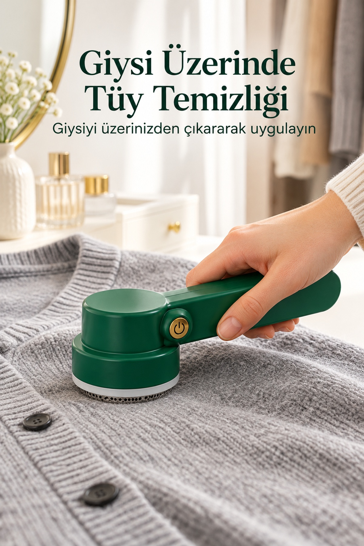 Yeşil Gövdeli Şarjlı Giysi Tüy Temizleme Makinesi - Lisinya
