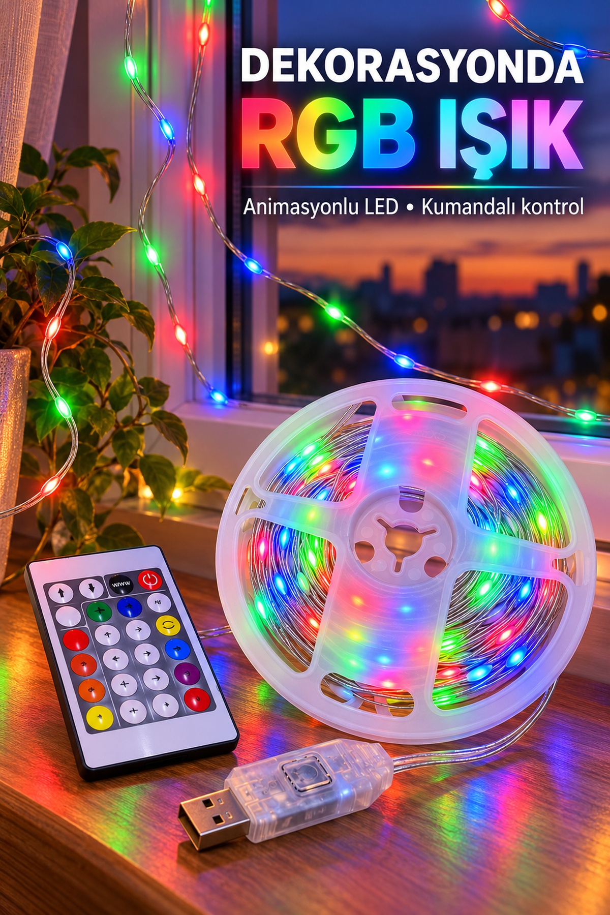 10 Metre Kumandalı Led - Lisinya 10 Metre Kumandalı Led - Lisinya