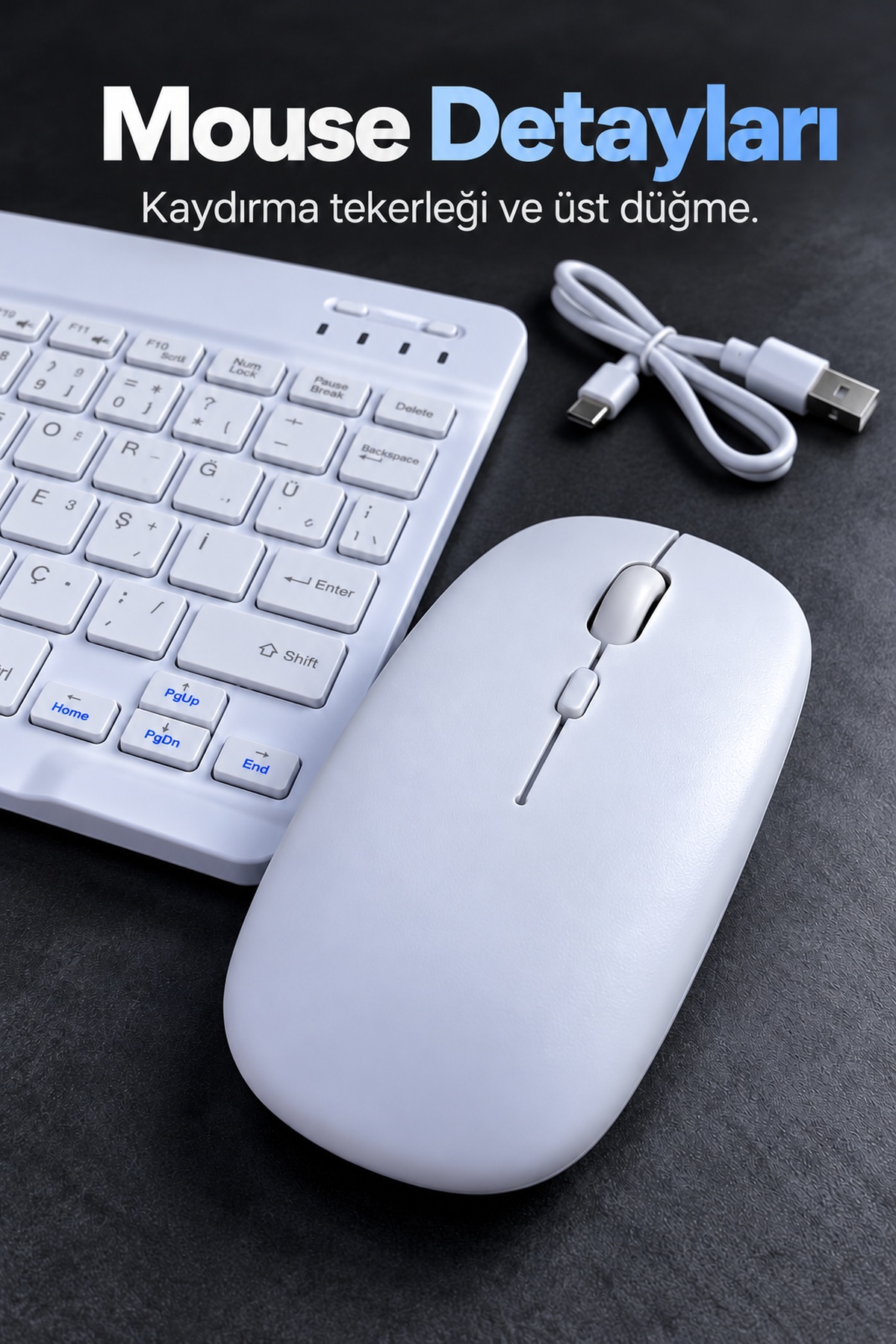 Kablosuz Klavye Mouse Seti Beyaz Türkçe Q - Lisinya Kablosuz Klavye Mouse Seti Beyaz Türkçe Q - Lisinya