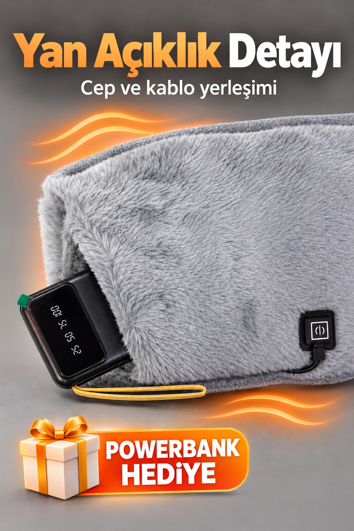 Ayarlanabilir Sıcaklıklı Bel Kuşağı Powerbank Hediyeli - Lisinya Ayarlanabilir Sıcaklıklı Bel Kuşağı Powerbank Hediyeli - Lisinya