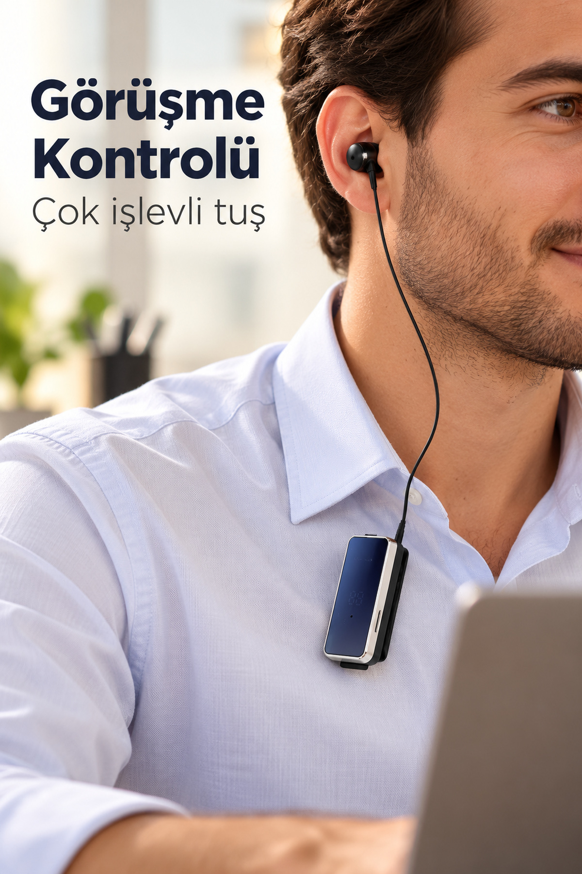 Klipsli Bluetooth Kulaklık Dijital Ekranlı Eller Serbest Görüşme - Lisinya