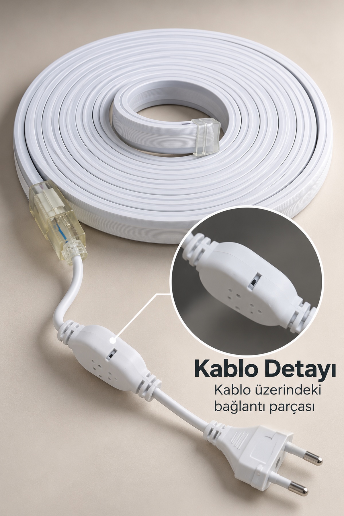 Şerit Aydınlatma Beyaz Işıklı İki Pimli Fişli Model - Lisinya Şerit Aydınlatma Beyaz Işıklı İki Pimli Fişli Model - Lisinya