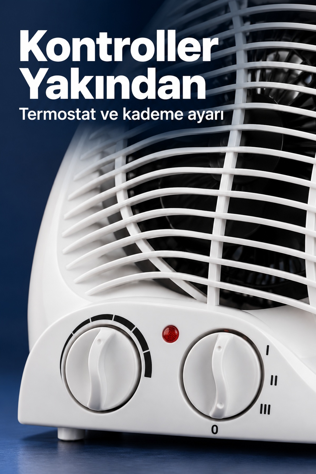 3 Kademe Ayarlı Termostatlı Beyaz Fanlı Isıtıcı - Lisinya