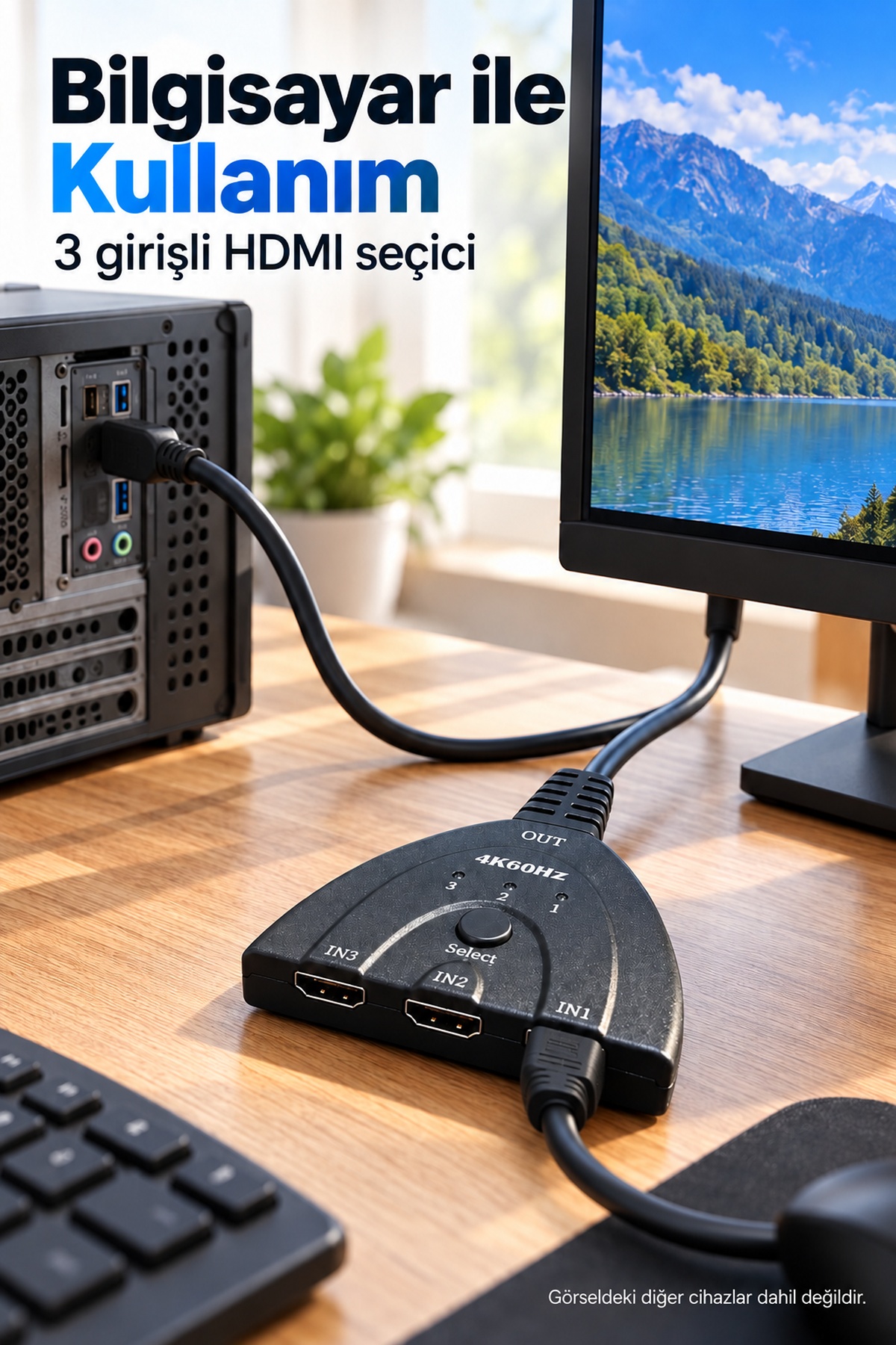 HDMI Giriş Seçici Bilgisayar ve Oyun Konsolu Bağlantısı - Lisinya