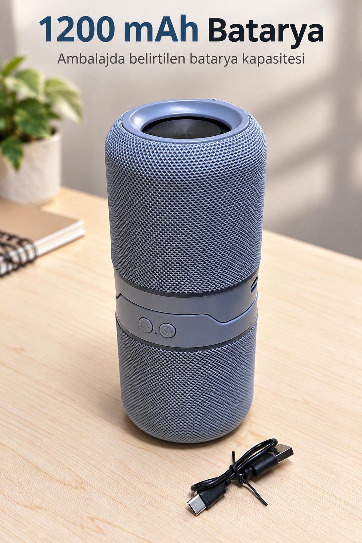 Bluetooth Hoparlör TF Kart Destekli Gri Gövde - Lisinya