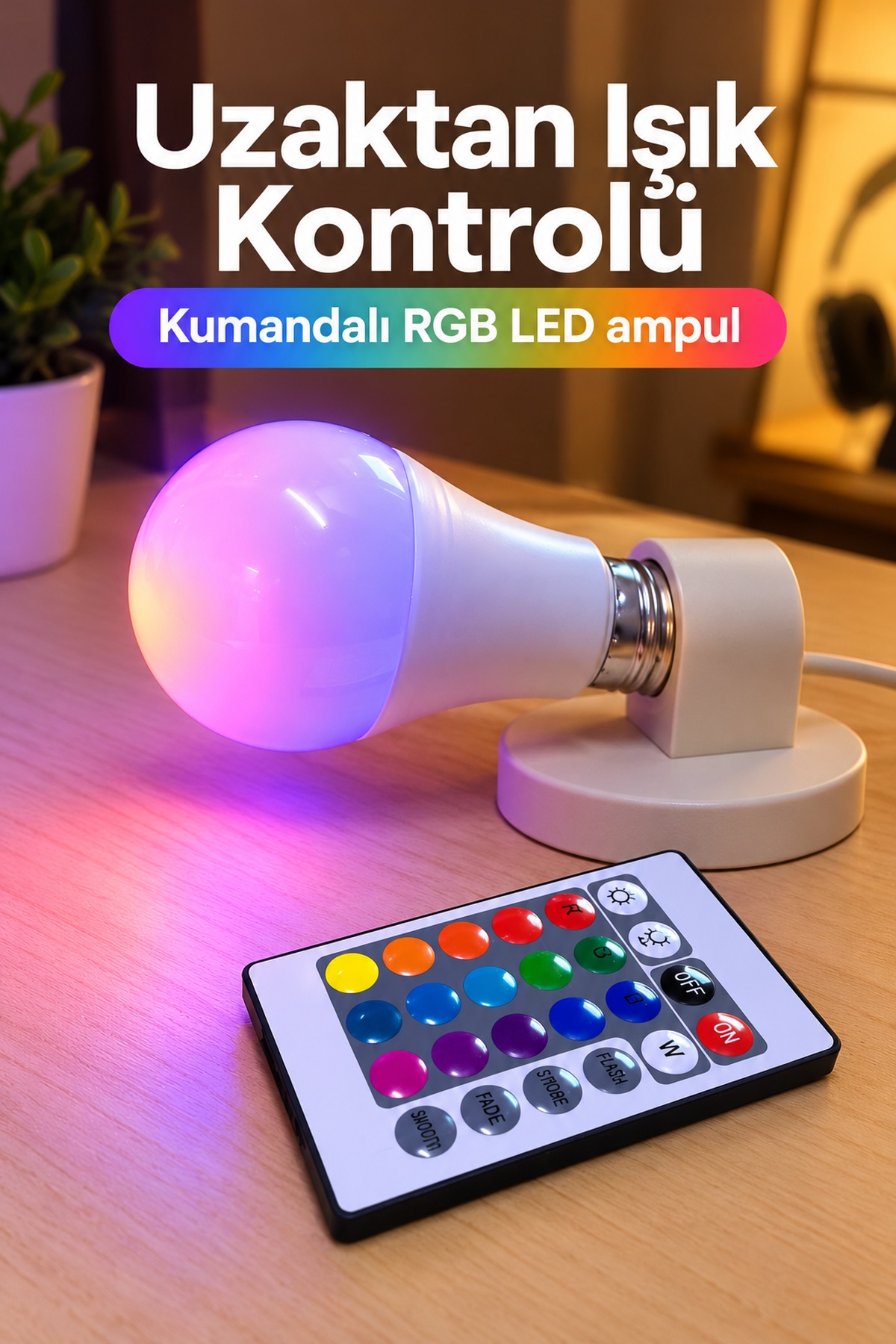 Uzaktan Kumandalı RGB LED Ampul - Lisinya Uzaktan Kumandalı RGB LED Ampul - Lisinya