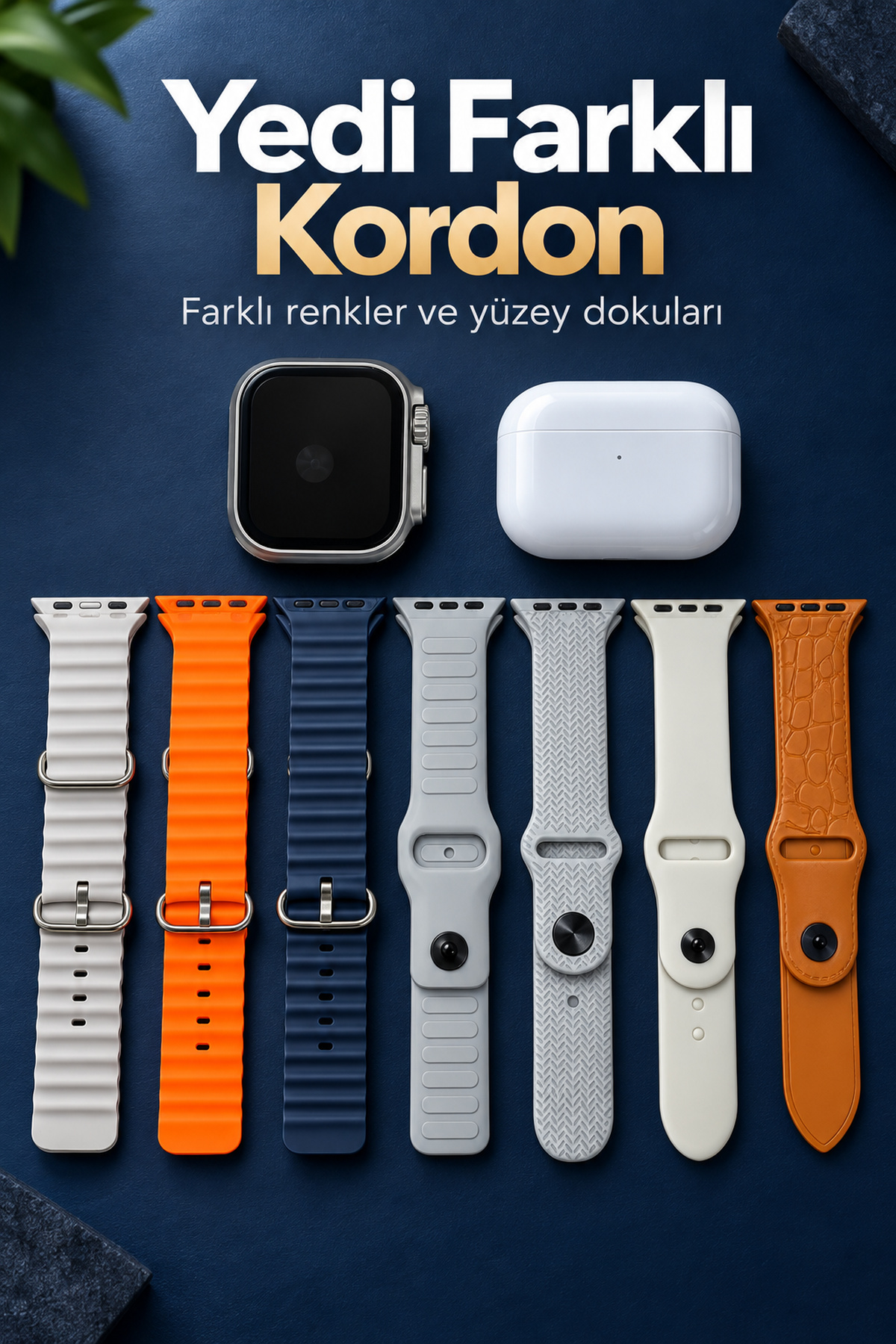 Akıllı Saat Bluetooth Aramalı ve 7 Kordonlu Set - Lisinya