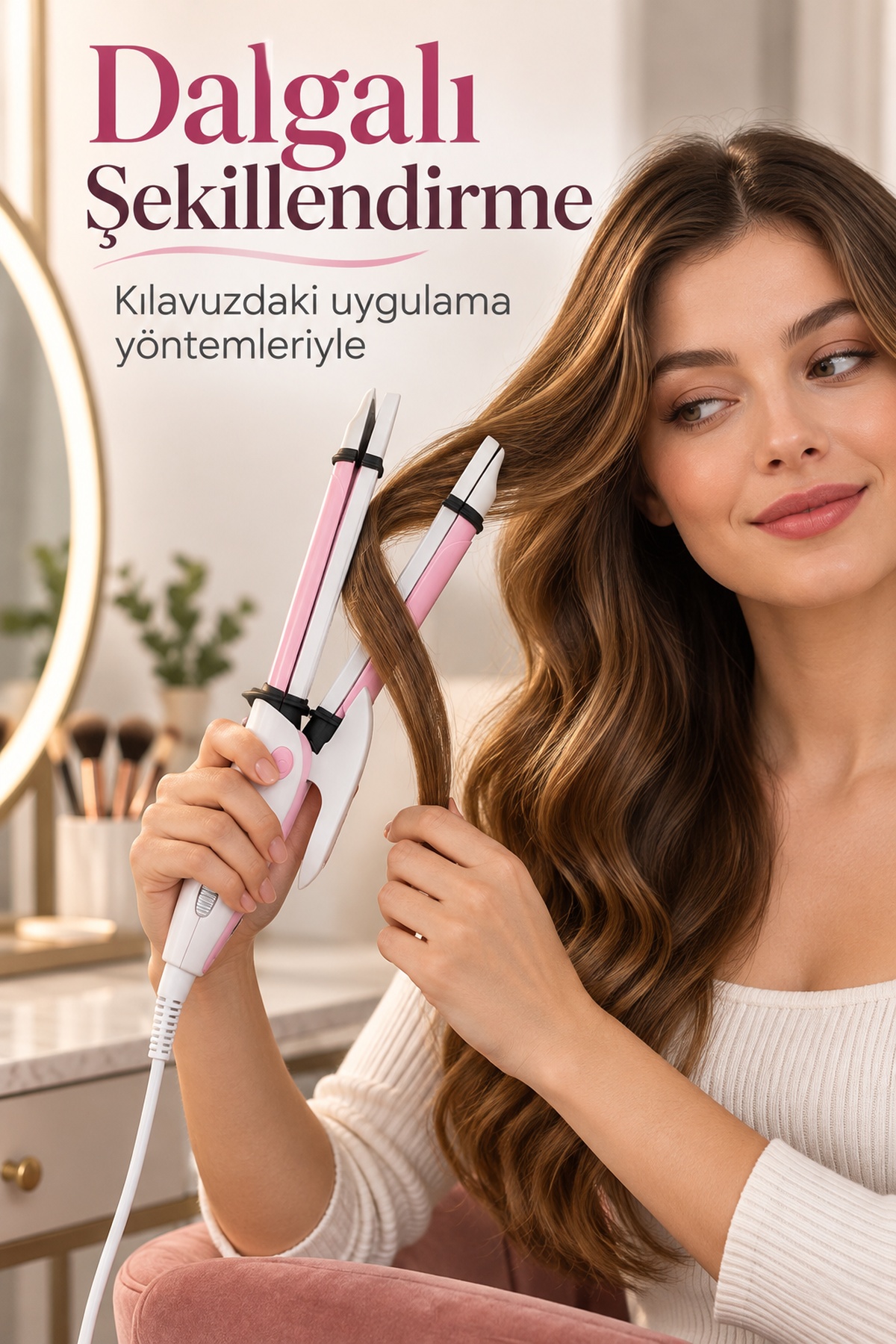 Saç Maşası Dalga ve Bukle İçin Kablolu Tasarım - Lisinya