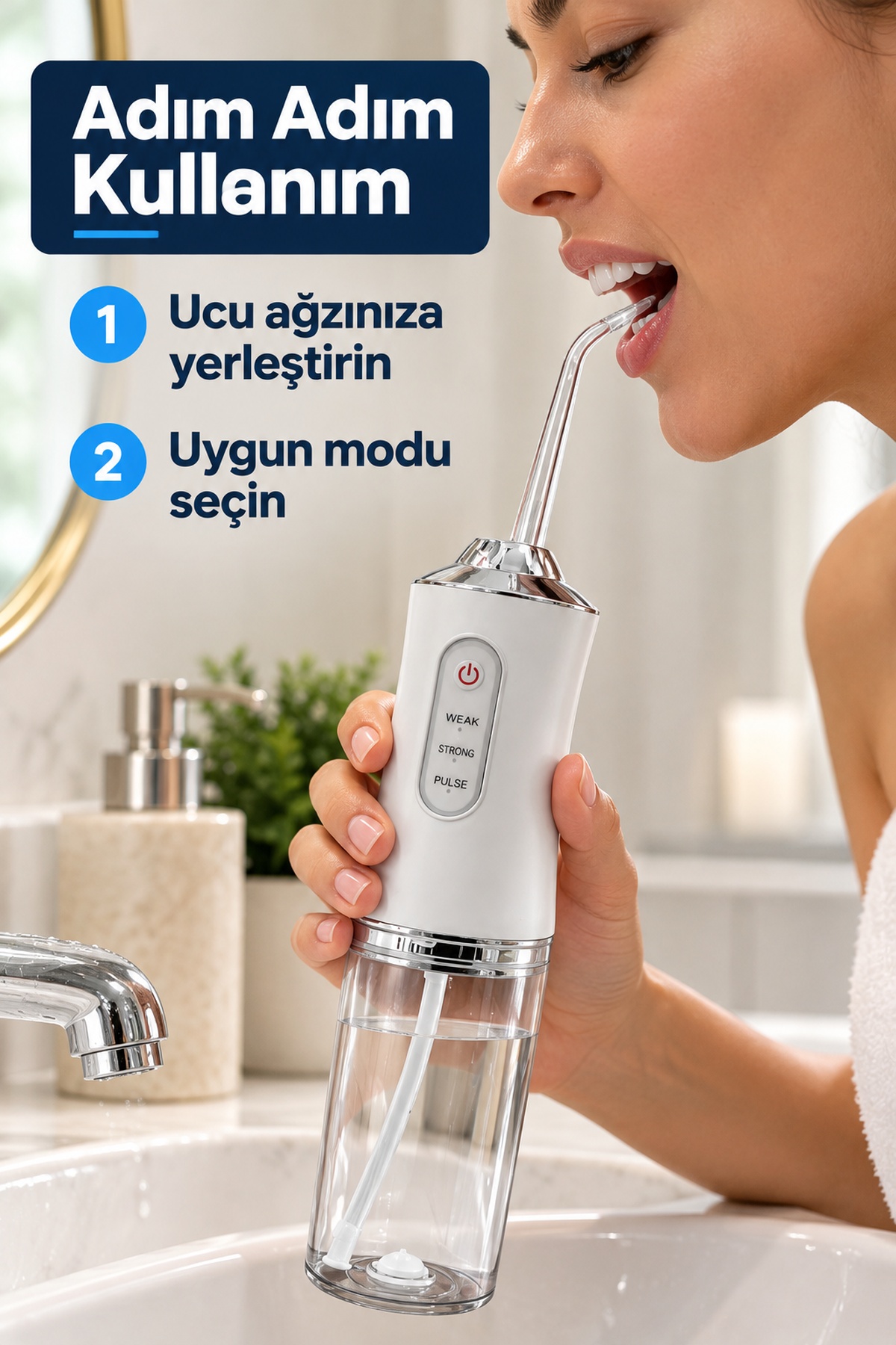 Ağız Duşu Zayıf Güçlü ve Darbeli Mod Seçenekli - Lisinya