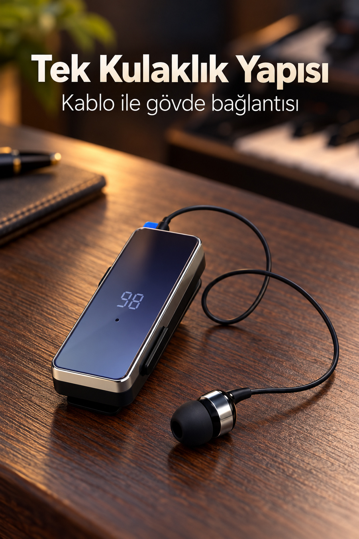 Klipsli Bluetooth Kulaklık Dijital Ekranlı Eller Serbest Görüşme - Lisinya