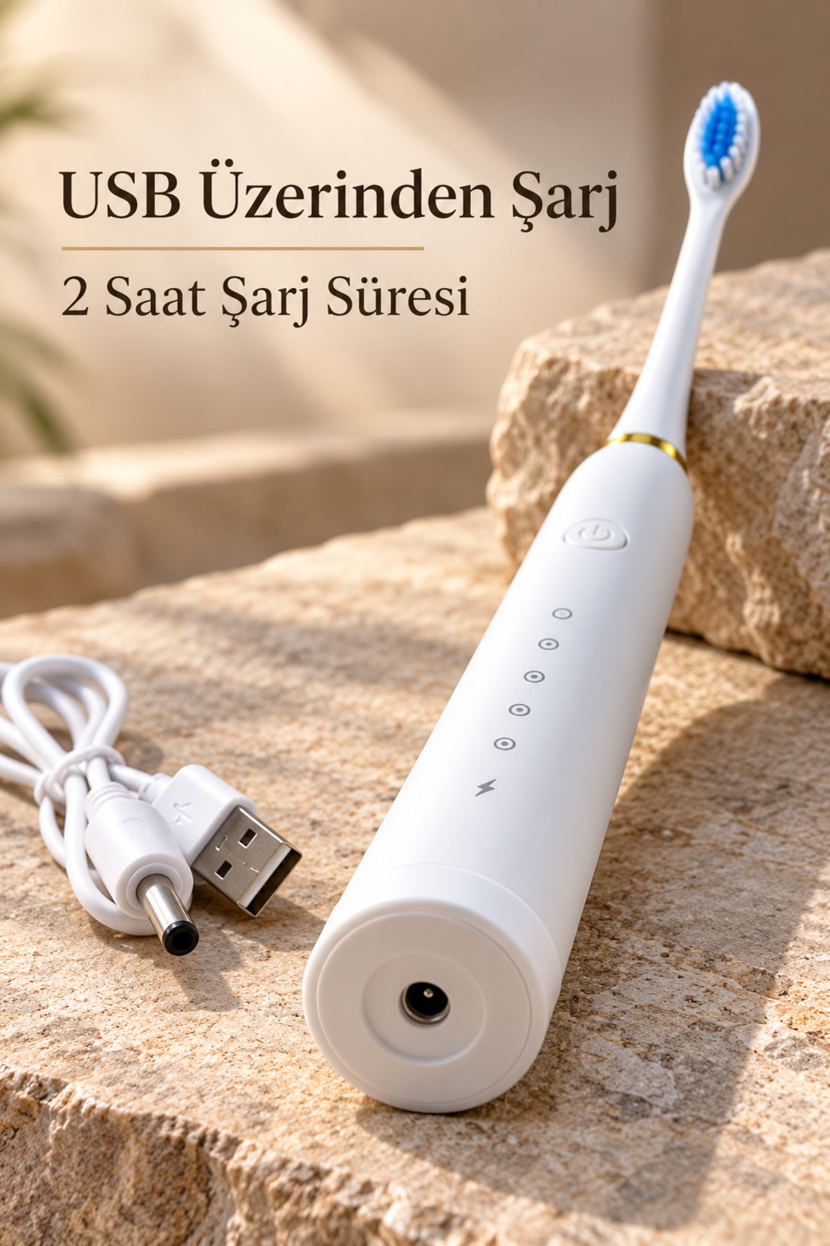 Beyaz Elektrikli Diş Fırçası 500 mAh Bataryalı - Lisinya Beyaz Elektrikli Diş Fırçası 500 mAh Bataryalı - Lisinya