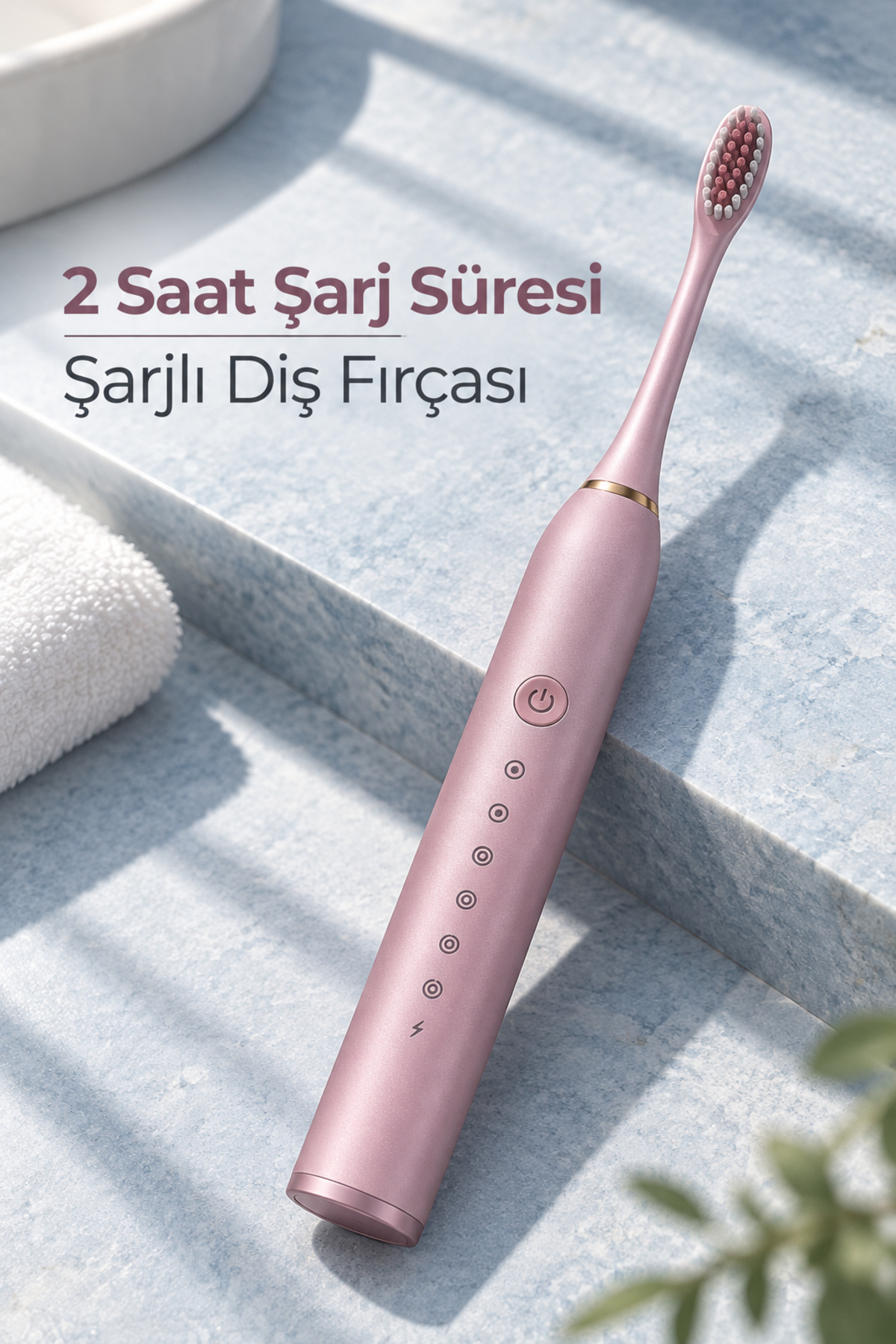 Pembe Şarjlı Diş Fırçası 2 Dakika Zamanlayıcılı - Lisinya