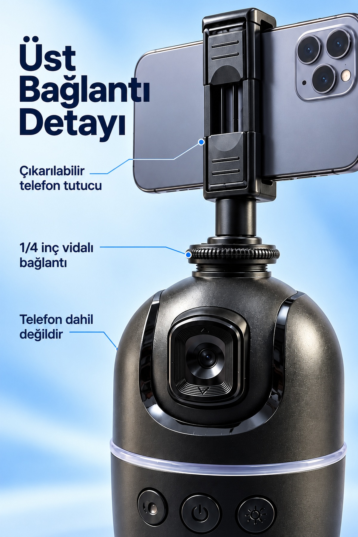Otomatik Yüz Takipli Telefon Standı Ayarlanabilir Telefon Tutuculu - Lisinya Otomatik Yüz Takipli Telefon Standı Ayarlanabilir Telefon Tutuculu - Lisinya