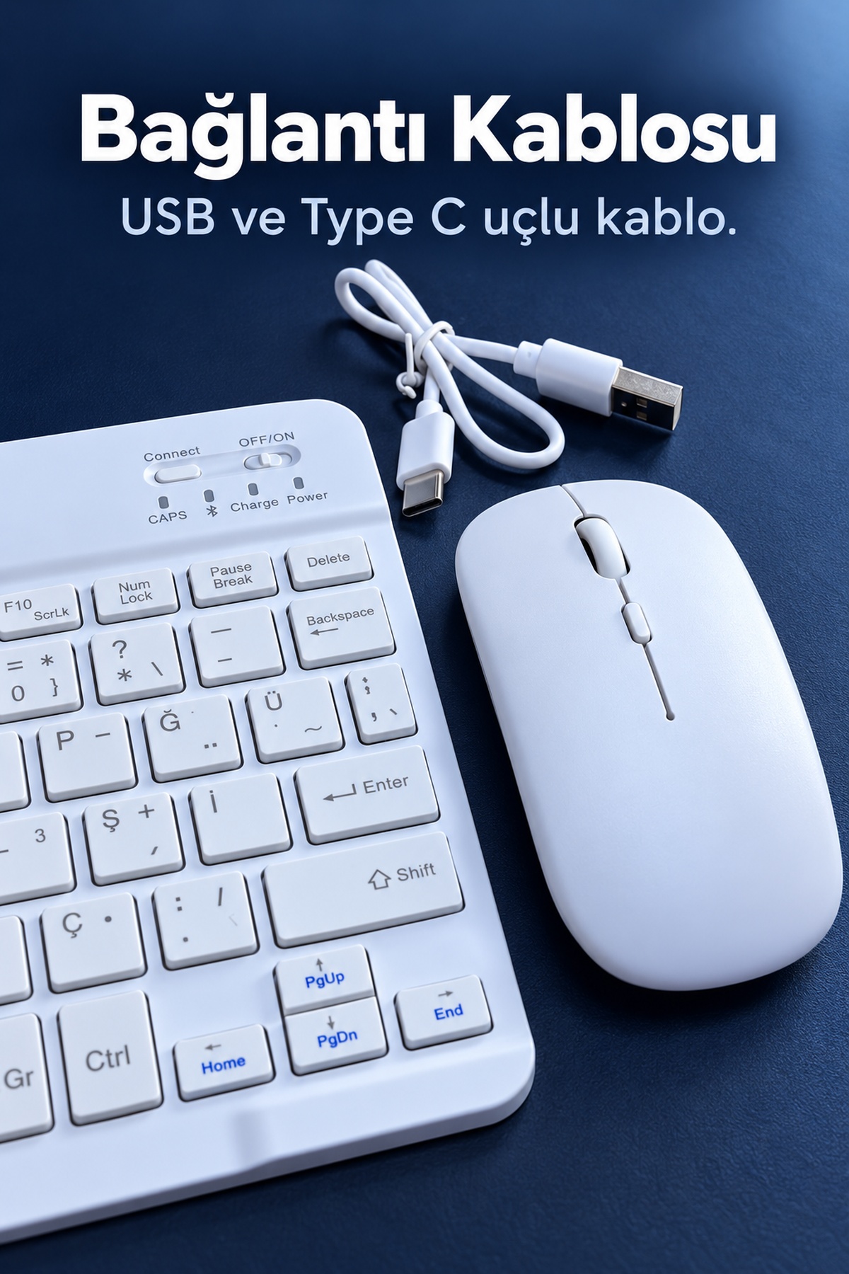 Beyaz Klavye Mouse Seti USB Alıcılı Kablosuz Bağlantı - Lisinya Beyaz Klavye Mouse Seti USB Alıcılı Kablosuz Bağlantı - Lisinya