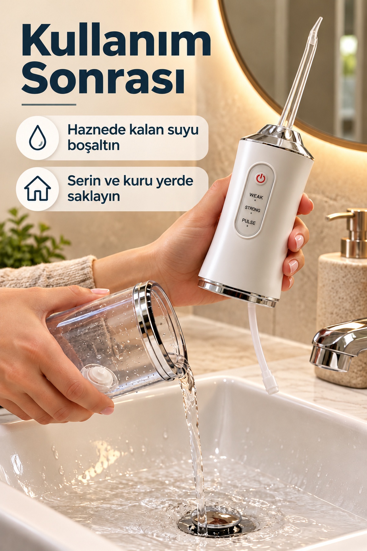 Ağız Duşu Zayıf Güçlü ve Darbeli Mod Seçenekli - Lisinya