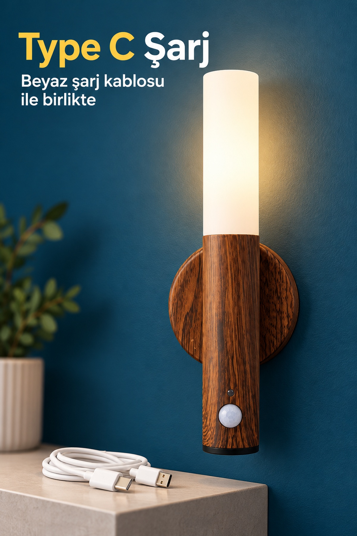Çift Taraflı Bantlı Şarjlı LED Duvar Lambası - Lisinya