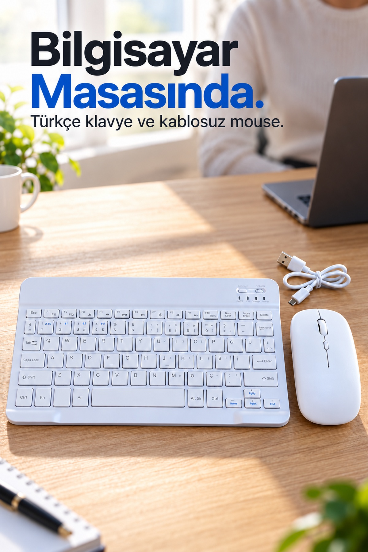 Türkçe Q Kablosuz Klavye ve Beyaz Mouse Takımı - Lisinya Türkçe Q Kablosuz Klavye ve Beyaz Mouse Takımı - Lisinya