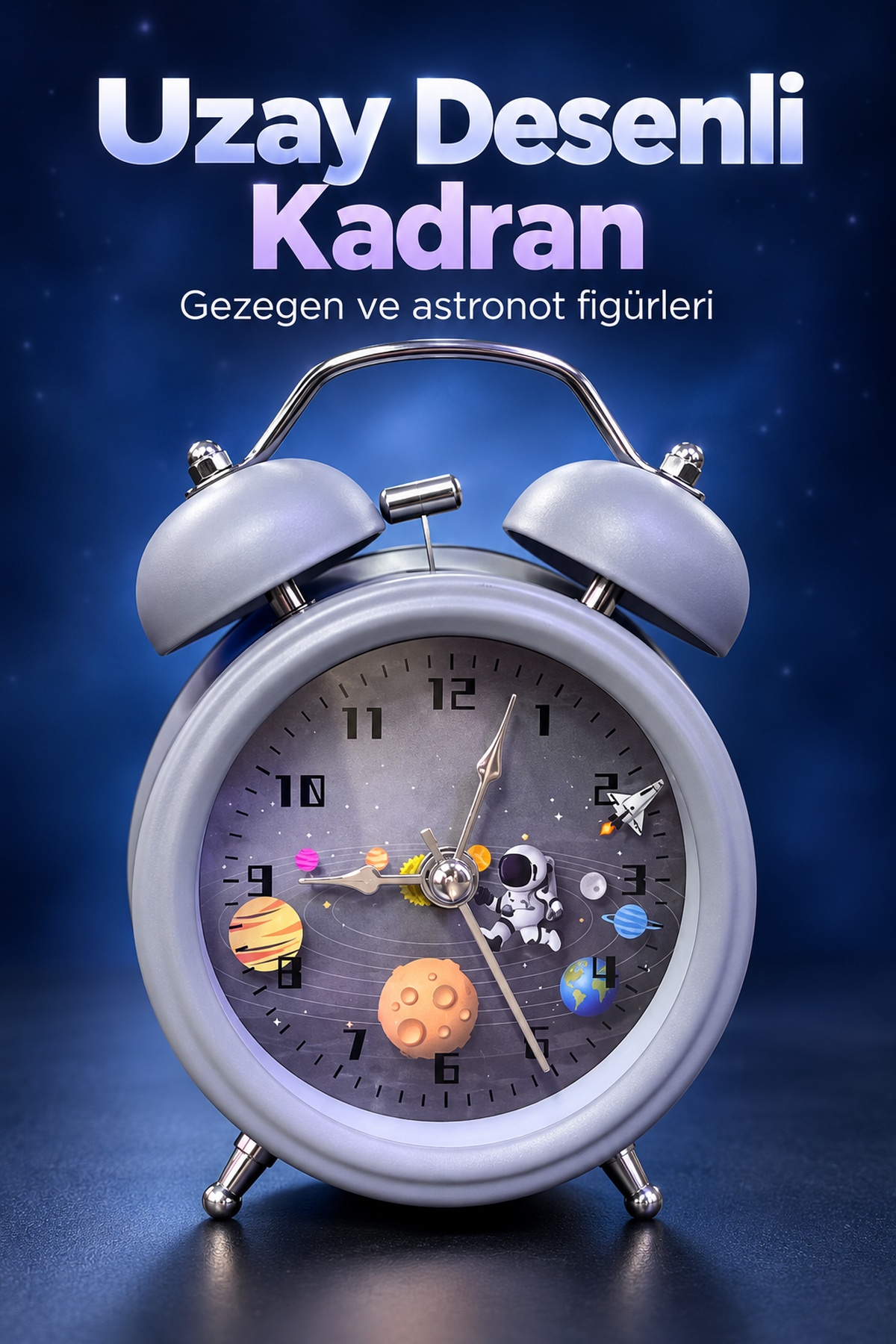 Çift Çanlı Analog Çalar Saat Dekoratif Masa Saati - Lisinya Çift Çanlı Analog Çalar Saat Dekoratif Masa Saati - Lisinya