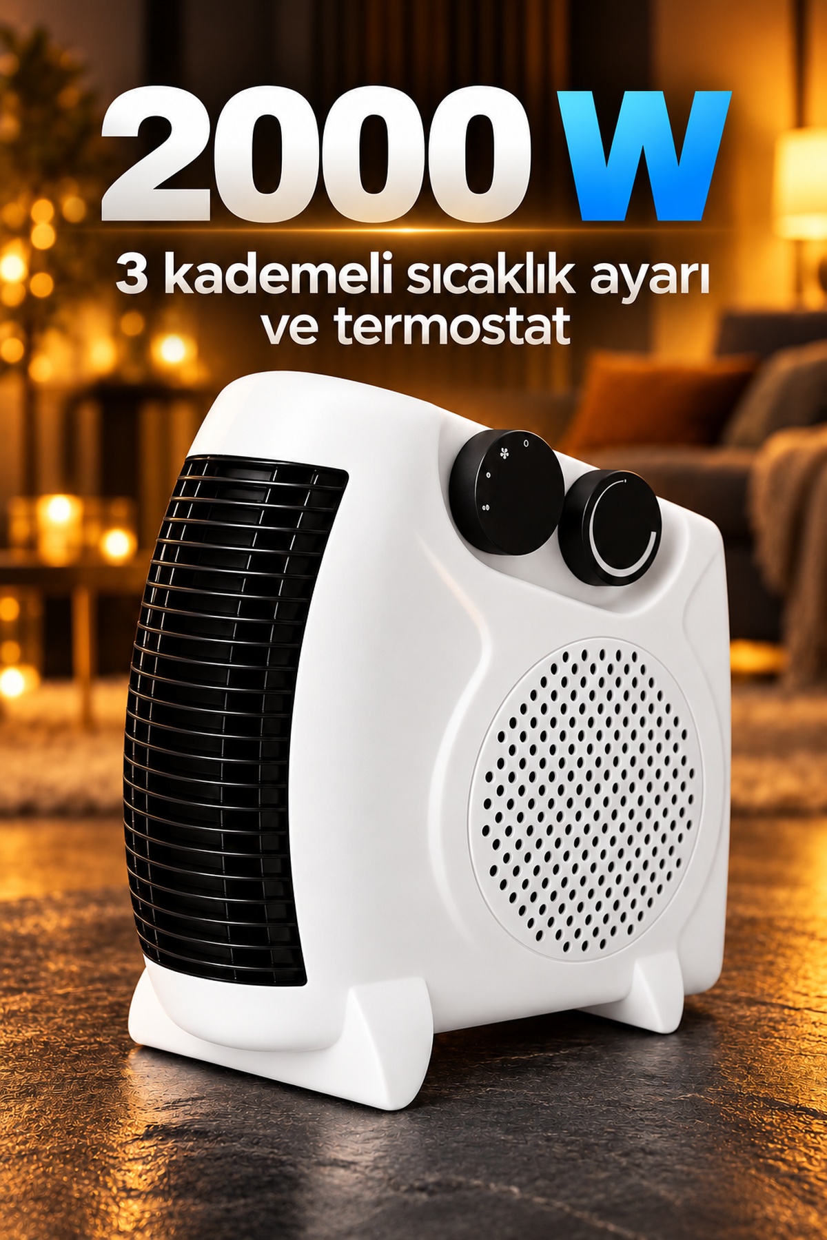 Elektrikli Fanlı Isıtıcı Termostatlı Yatay ve Dikey Kullanım - Lisinya Elektrikli Fanlı Isıtıcı Termostatlı Yatay ve Dikey Kullanım - Lisinya