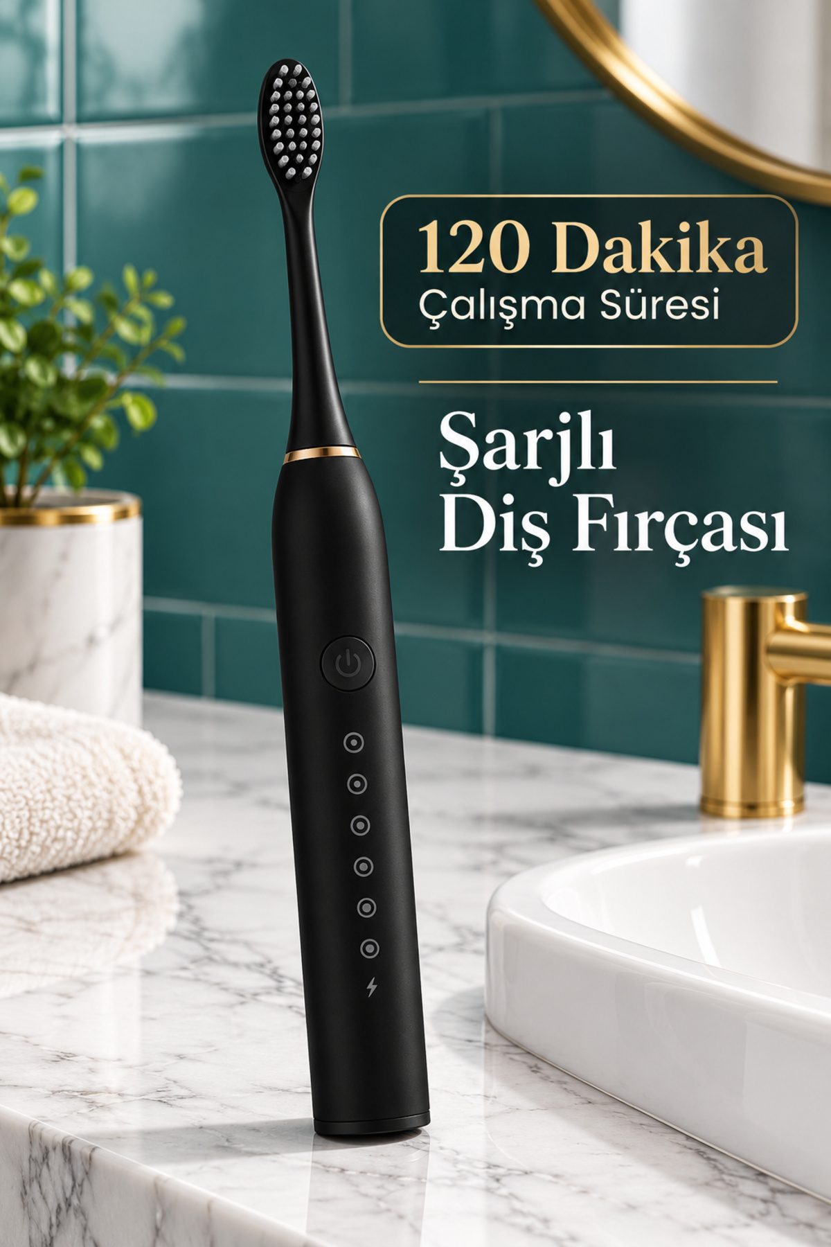 Siyah Şarjlı Diş Fırçası 500 mAh Bataryalı - Lisinya Siyah Şarjlı Diş Fırçası 500 mAh Bataryalı - Lisinya