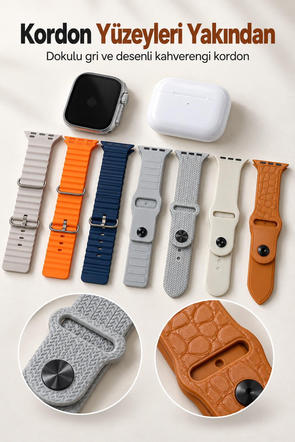 Akıllı Saat Bluetooth Aramalı ve 7 Kordonlu Set - Lisinya Akıllı Saat Bluetooth Aramalı ve 7 Kordonlu Set - Lisinya