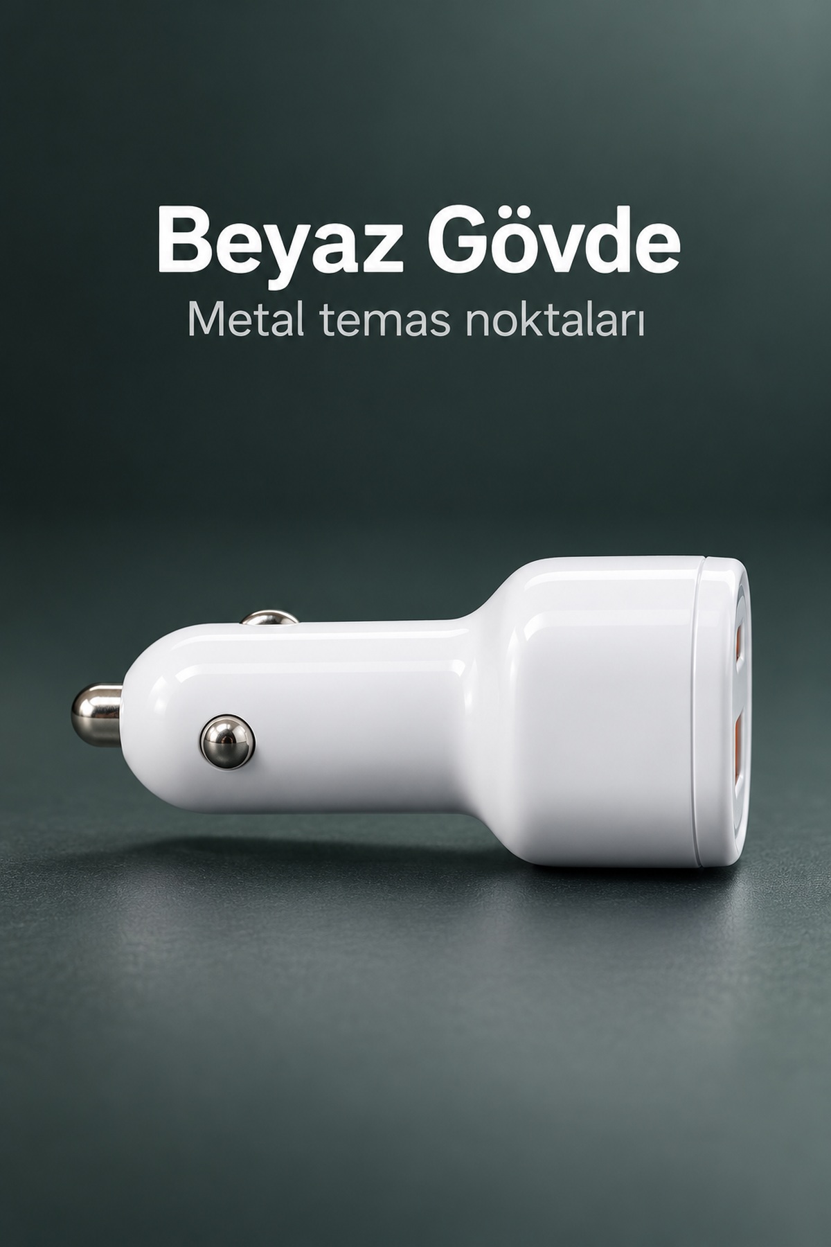 Çift Portlu Beyaz Oto Şarj Adaptörü - Lisinya Çift Portlu Beyaz Oto Şarj Adaptörü - Lisinya
