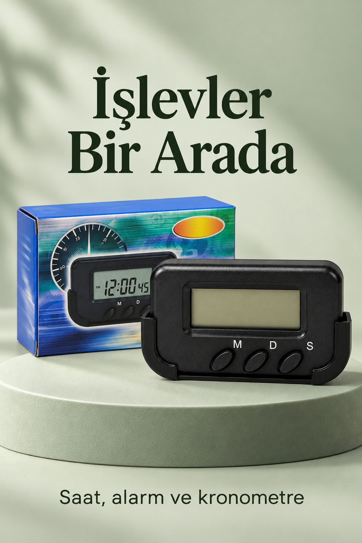 Araç İçi Dijital Saat Alarmlı ve Kronometreli Araba Saati - Lisinya