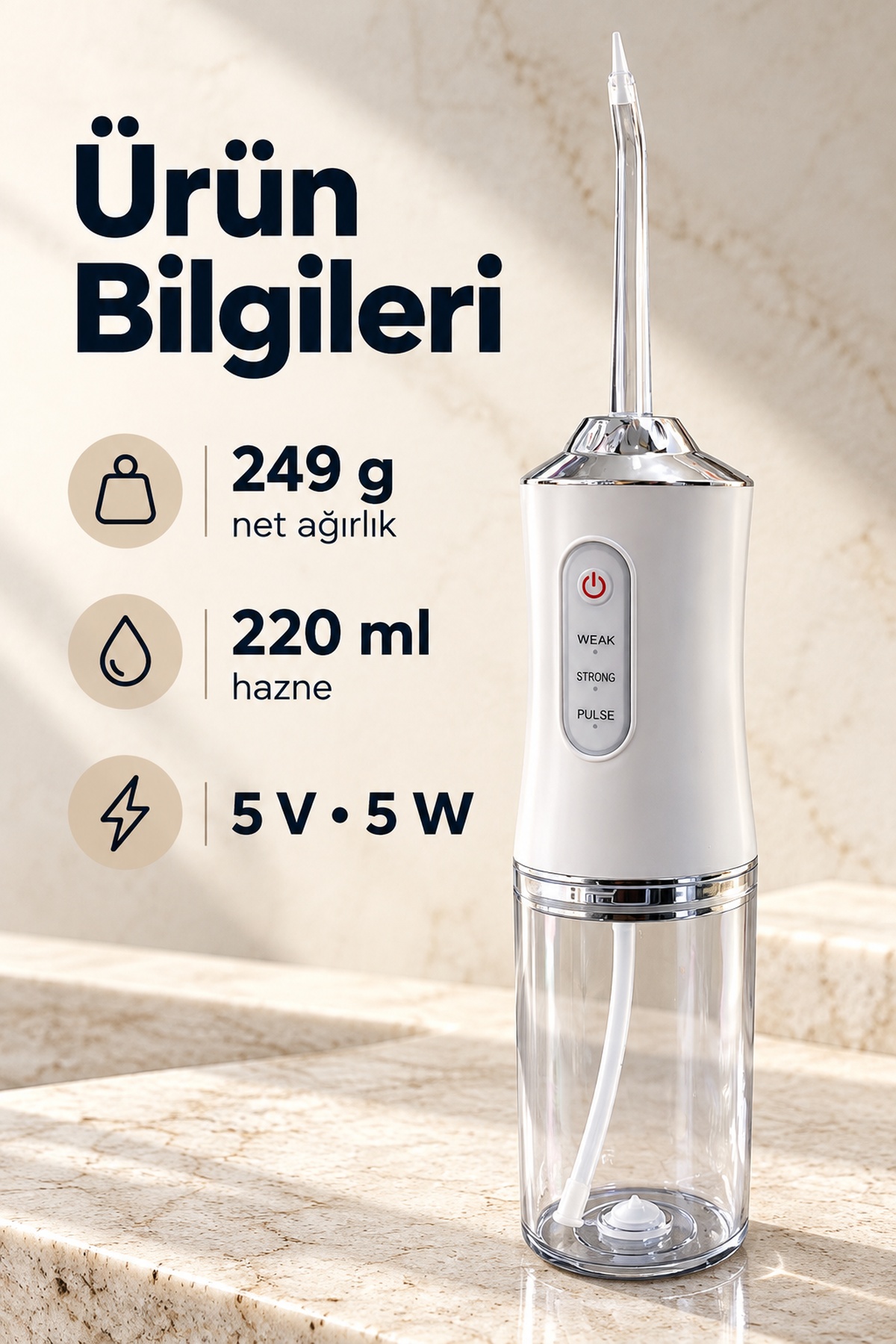 Ağız Duşu Zayıf Güçlü ve Darbeli Mod Seçenekli - Lisinya