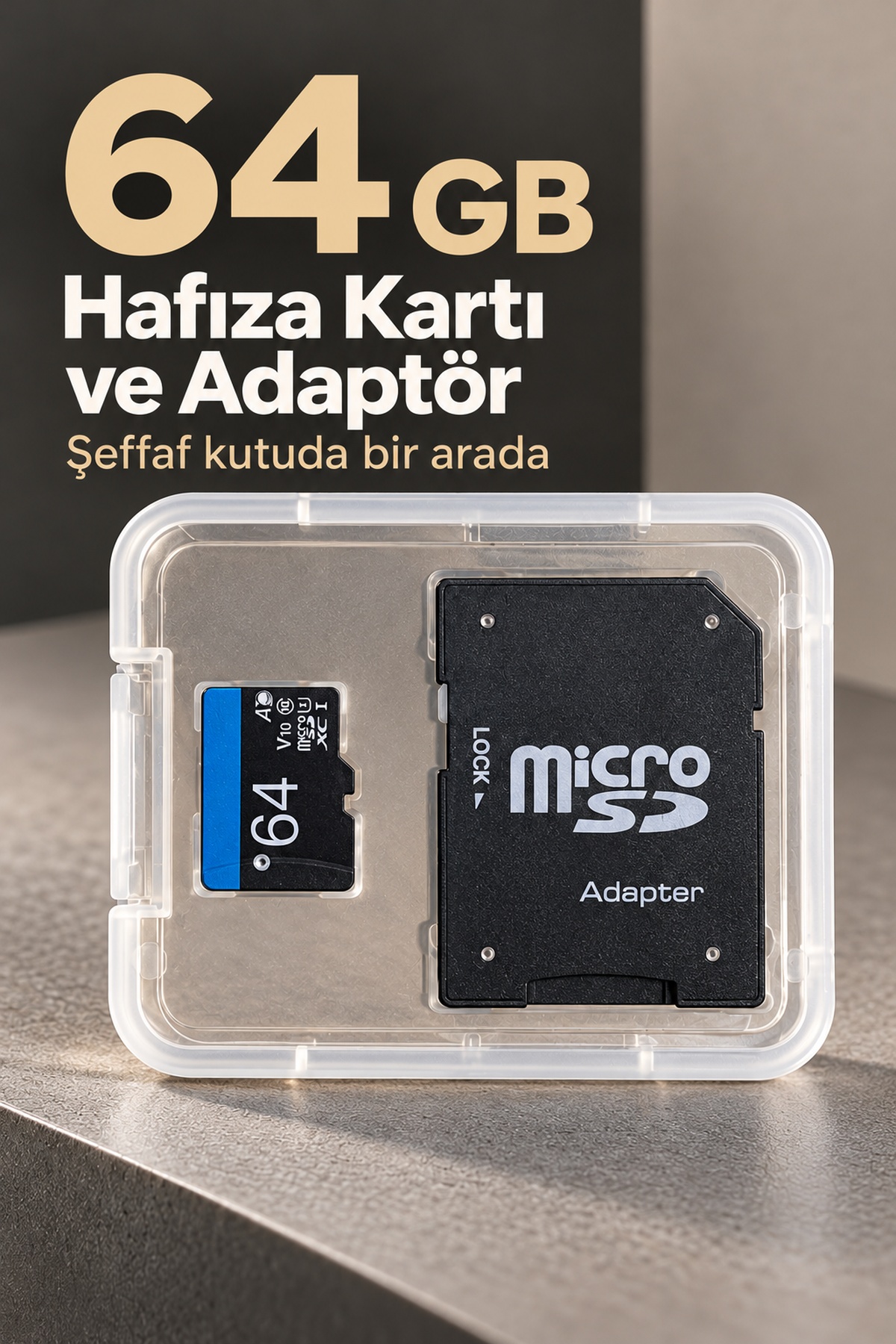 64 GB Micro SD Hafıza Kartı ve Adaptör - Lisinya
