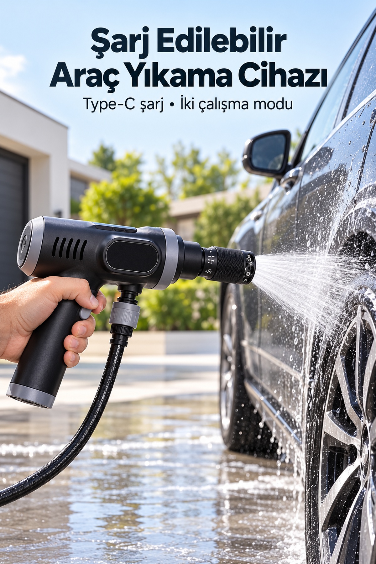 Çift Çalışma Modlu Araç Yıkama Makinesi Şarj Edilebilir - Lisinya