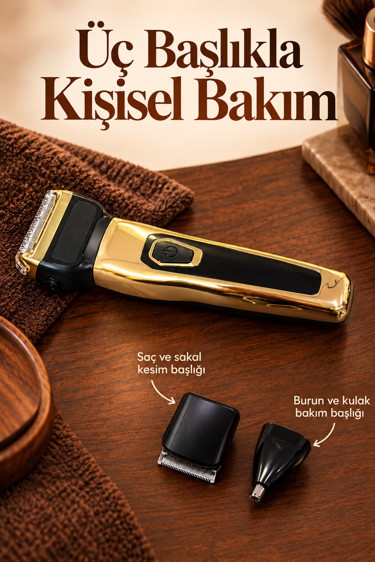 Erkek Bakım Seti Kablosuz Kullanımlı Üç Başlıklı - Lisinya