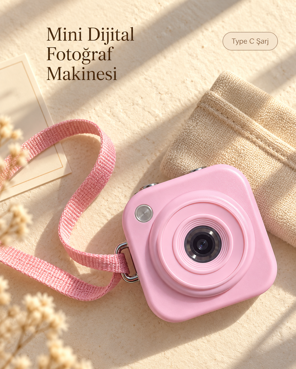 Pembe Renk 2,01 İnç Ekranlı Taşınabilir Mini Dijital Fotoğraf Makinesi - Lisinya Pembe Renk 2,01 İnç Ekranlı Taşınabilir Mini Dijital Fotoğraf Makinesi - Lisinya
