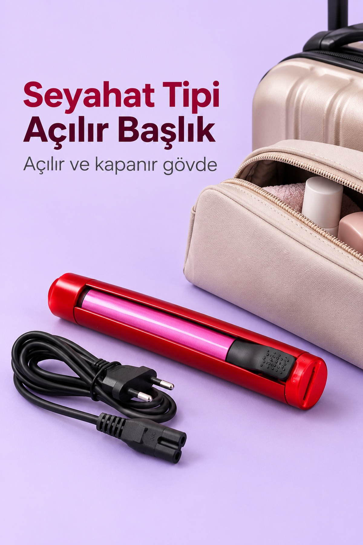 Açılır Gövdeli Seyahat Tipi Saç Şekillendirici ve Bukle Maşası - Lisinya Açılır Gövdeli Seyahat Tipi Saç Şekillendirici ve Bukle Maşası - Lisinya