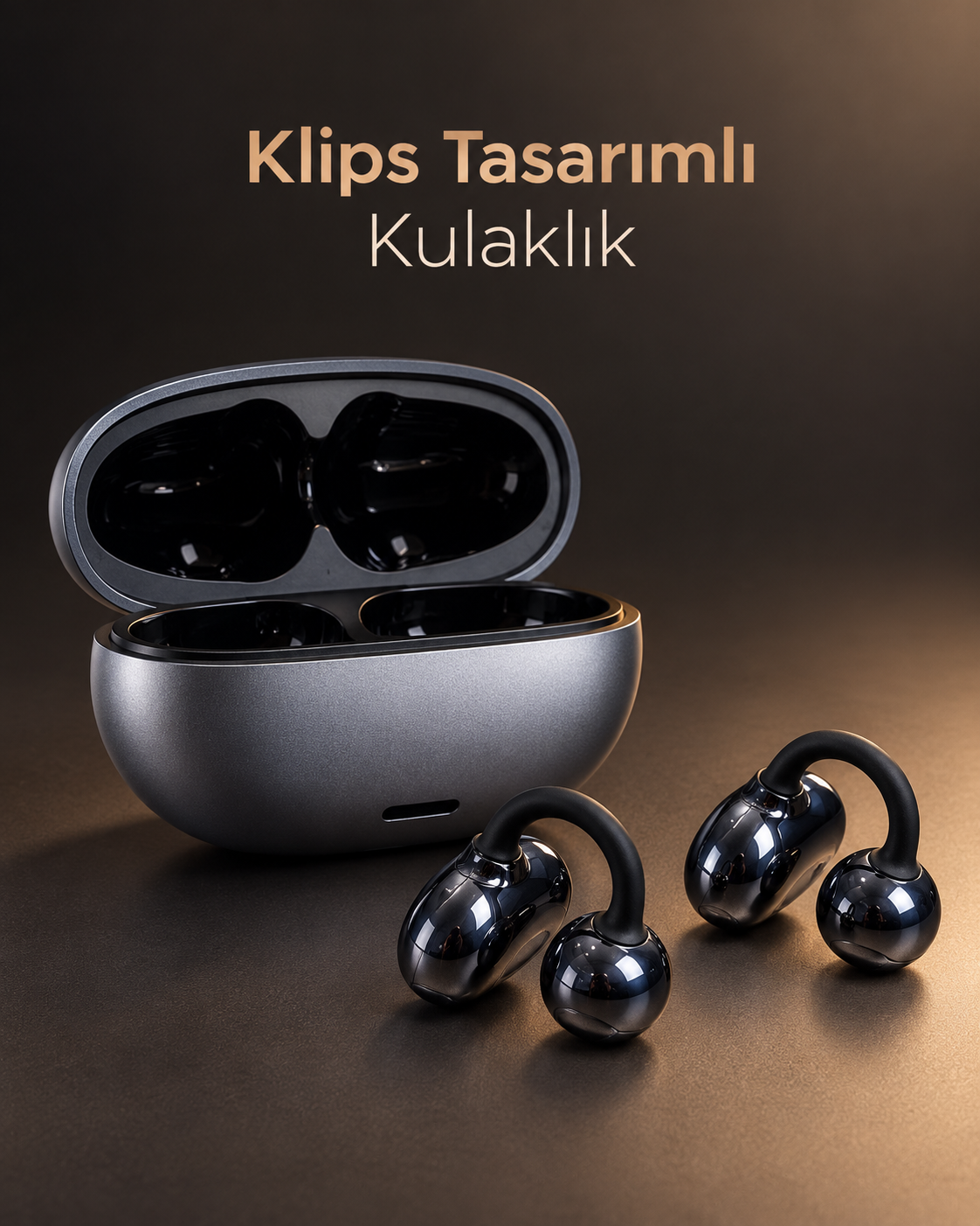 Klipsli Kablosuz Kulaklık Dokunmatik Kontrollü 2500 Saat Bekleme Type C Şarjlı - Lisinya