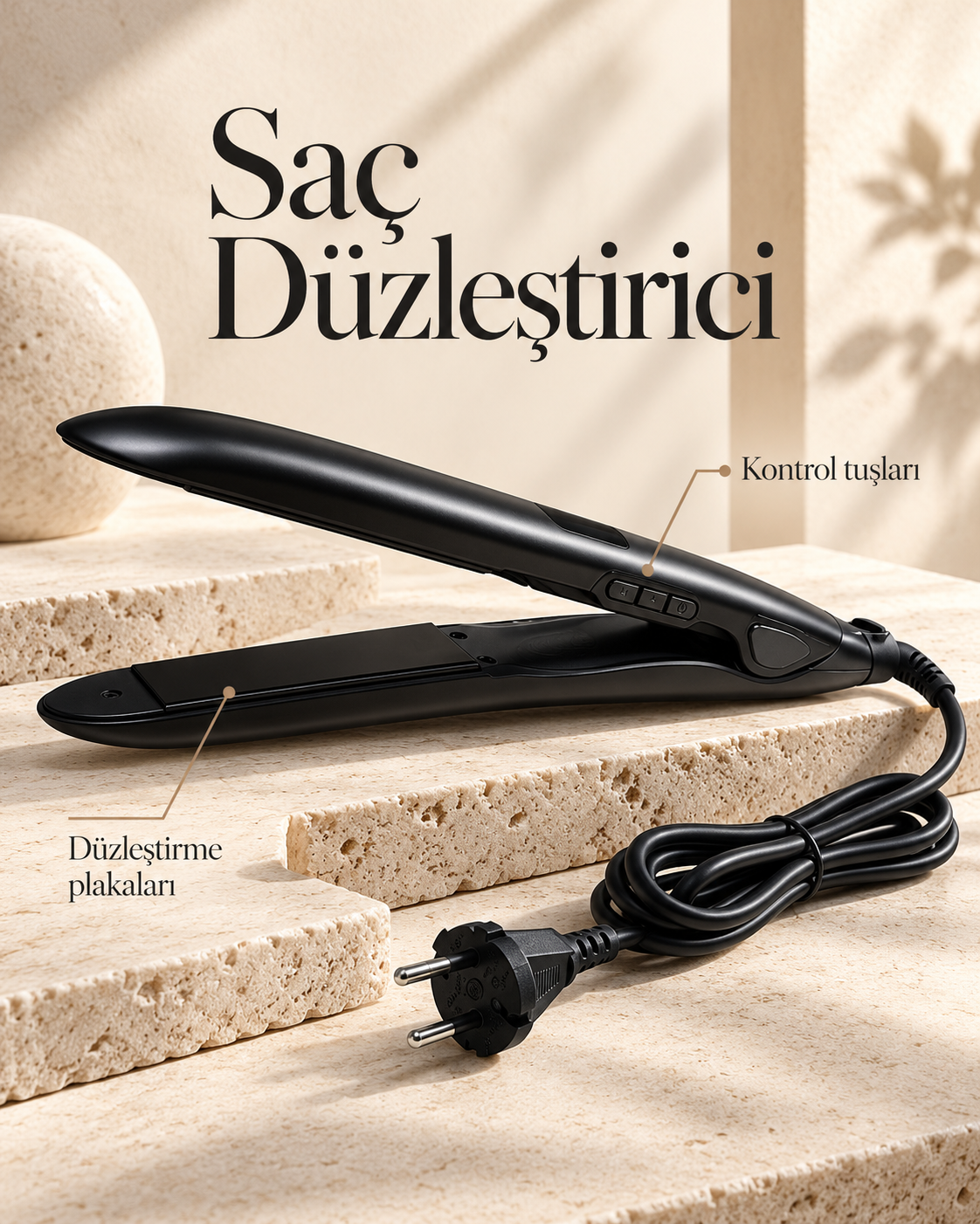 %100 Katı Seramik Plakalı LCD Ekranlı Saç Düzleştirici - Lisinya %100 Katı Seramik Plakalı LCD Ekranlı Saç Düzleştirici - Lisinya