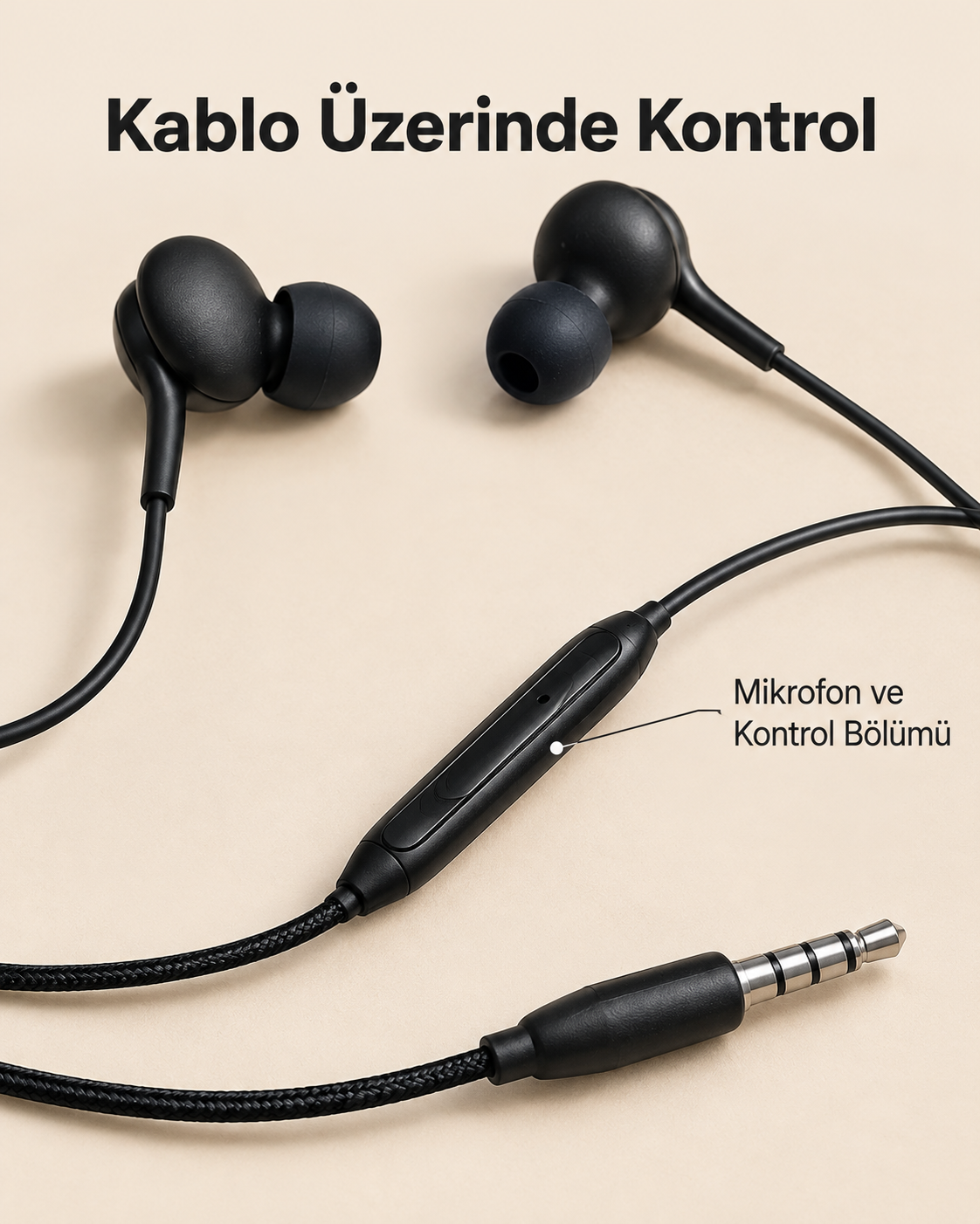 Günlük Kullanıma Uygun Silikon Uçlu Kablolu Kulaklık - Lisinya