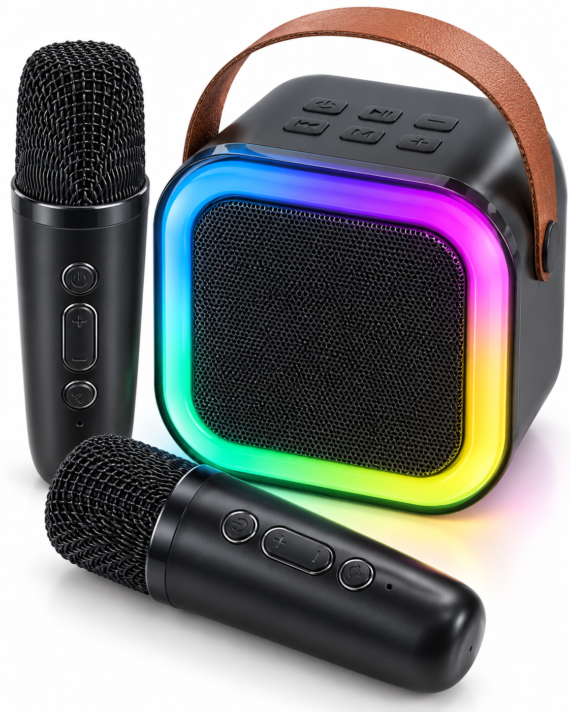 Bluetooth Bağlantılı LED Işıklı Karaoke Ses Sistemi ve İki Kablosuz Mikrofon - Lisinya Bluetooth Bağlantılı LED Işıklı Karaoke Ses Sistemi ve İki Kablosuz Mikrofon - Lisinya
