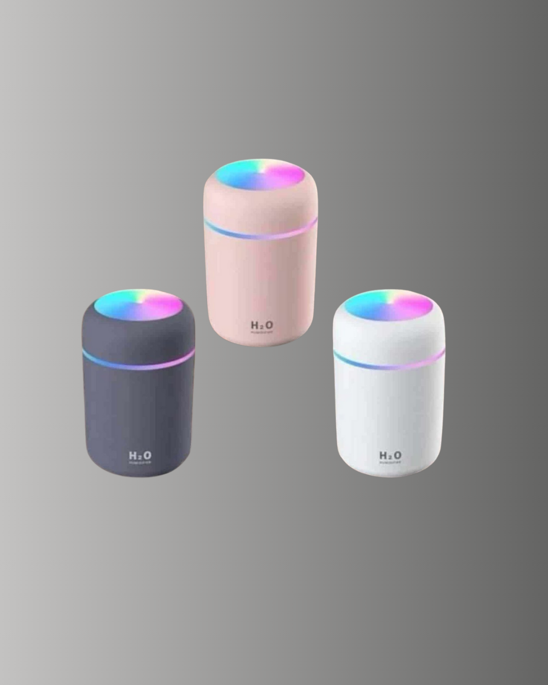 ABS Gövdeli 300ml USB Nemlendirici – Beyaz, Gri, Pembe Renk - Lisinya