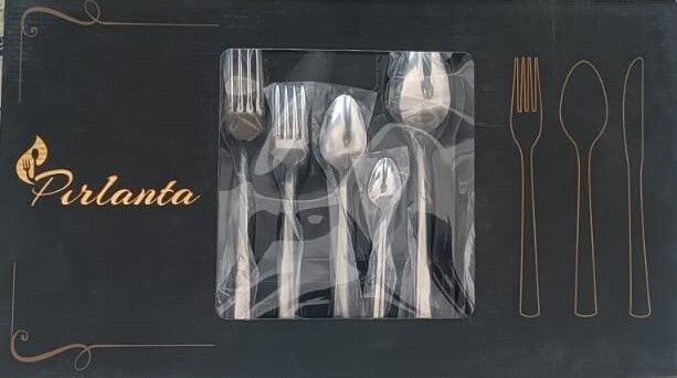 Pırlanta 30 Parça 6 Kişilik Çatal Kaşık Takımı 30 Parça Kutulu Hediyelik Çeyizlik Takım - Lisinya
