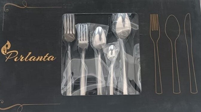 Pırlanta 30 Parça 6 Kişilik Çatal Kaşık Takımı 30 Parça Kutulu Hediyelik Çeyizlik Takım - Lisinya