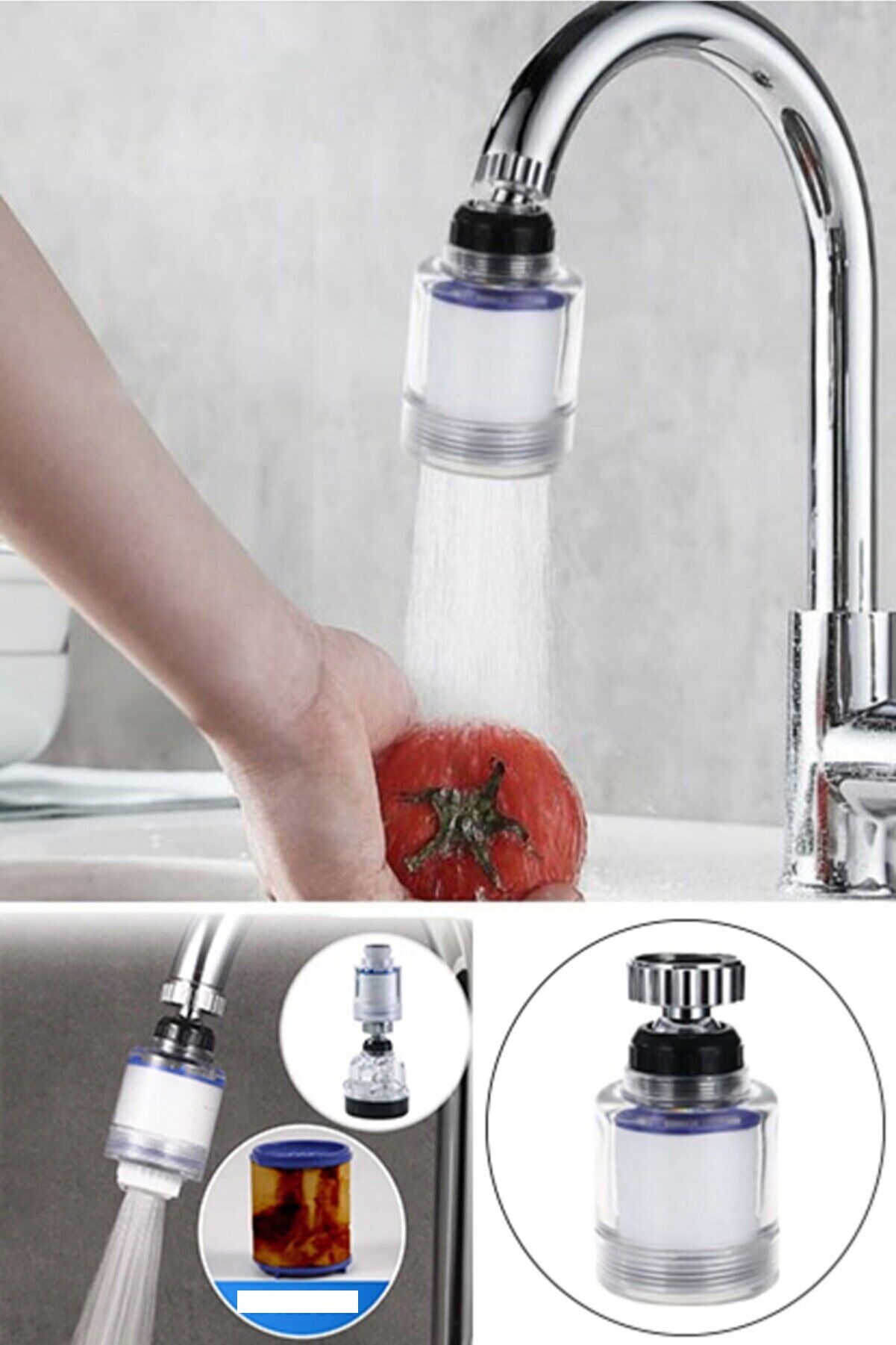 Kireç Önleyici Filtreli Su Tasarruflu Hareketli Musluk Başlığı - Lisinya