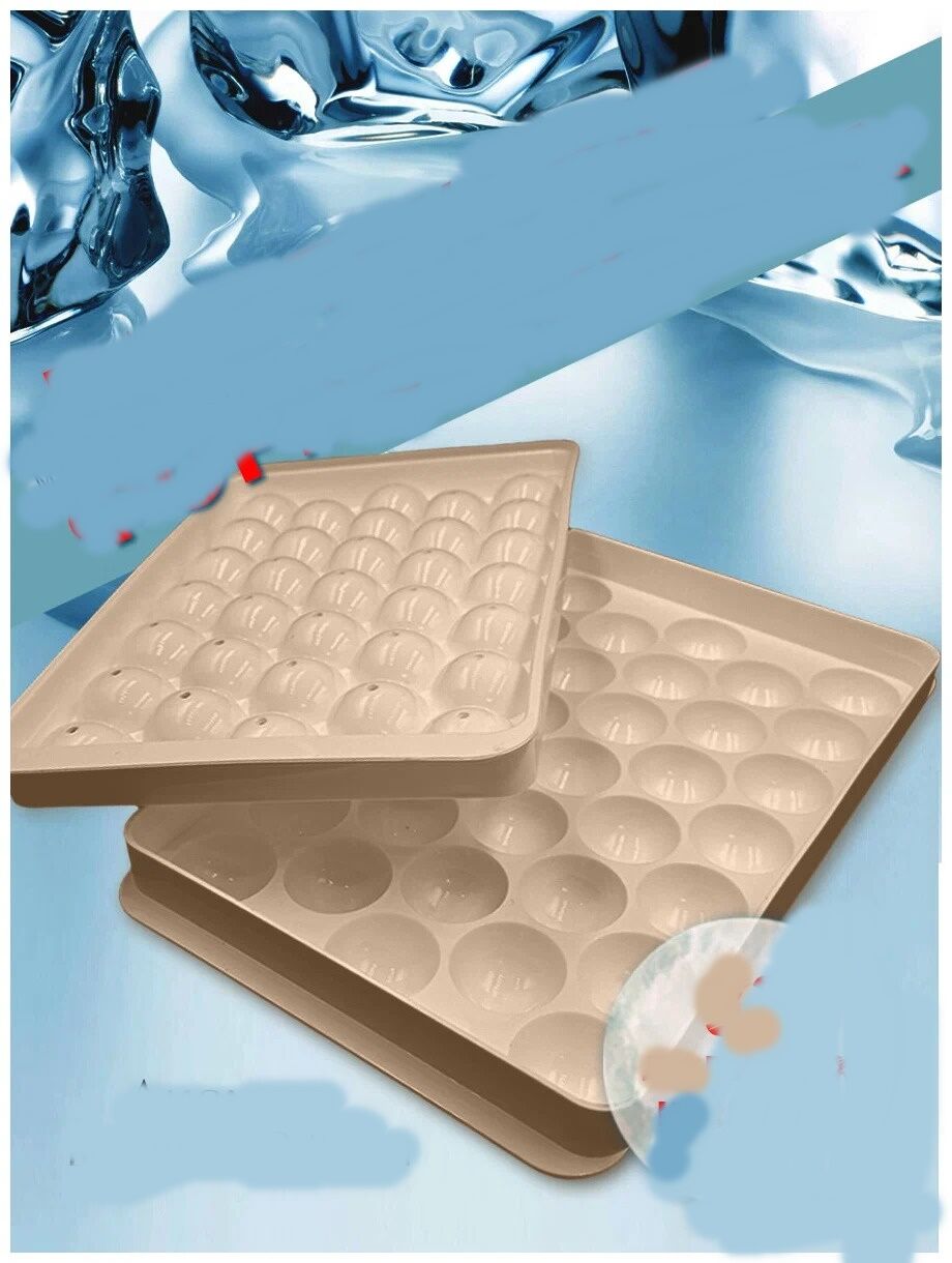 2 li Buz Kalıbı 33 Bölmeli Kristal Küre Buzluk - Mini Yuvarlak Buz Kalıbı - Lisinya