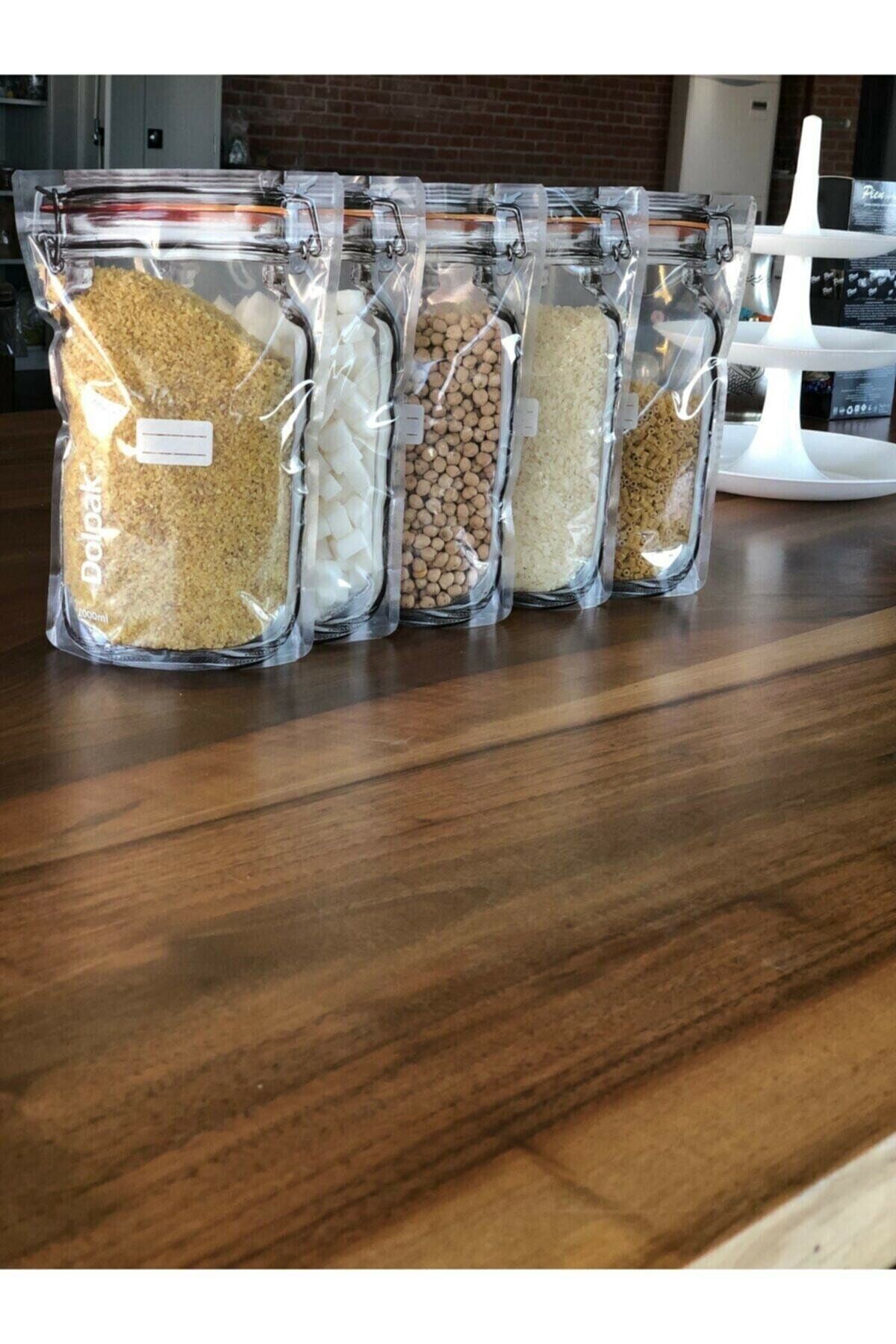 Kavanoz Görünümlü Kilitli Saklama Poşeti Çıtçıtlı ve Pratik Torba 10 Adet - Lisinya Kavanoz Görünümlü Kilitli Saklama Poşeti Çıtçıtlı ve Pratik Torba 10 Adet - Lisinya