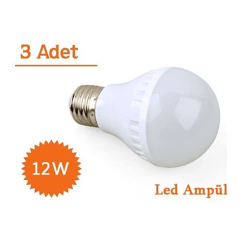12W Enerji Tasarruflu Led Ampul ( 3 Adet ) - Lisinya