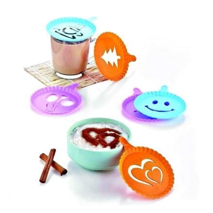 Renkli Kahve Süsleme Şablonları  - 4Lü Magic Süsleme Şablonu - Lisinya