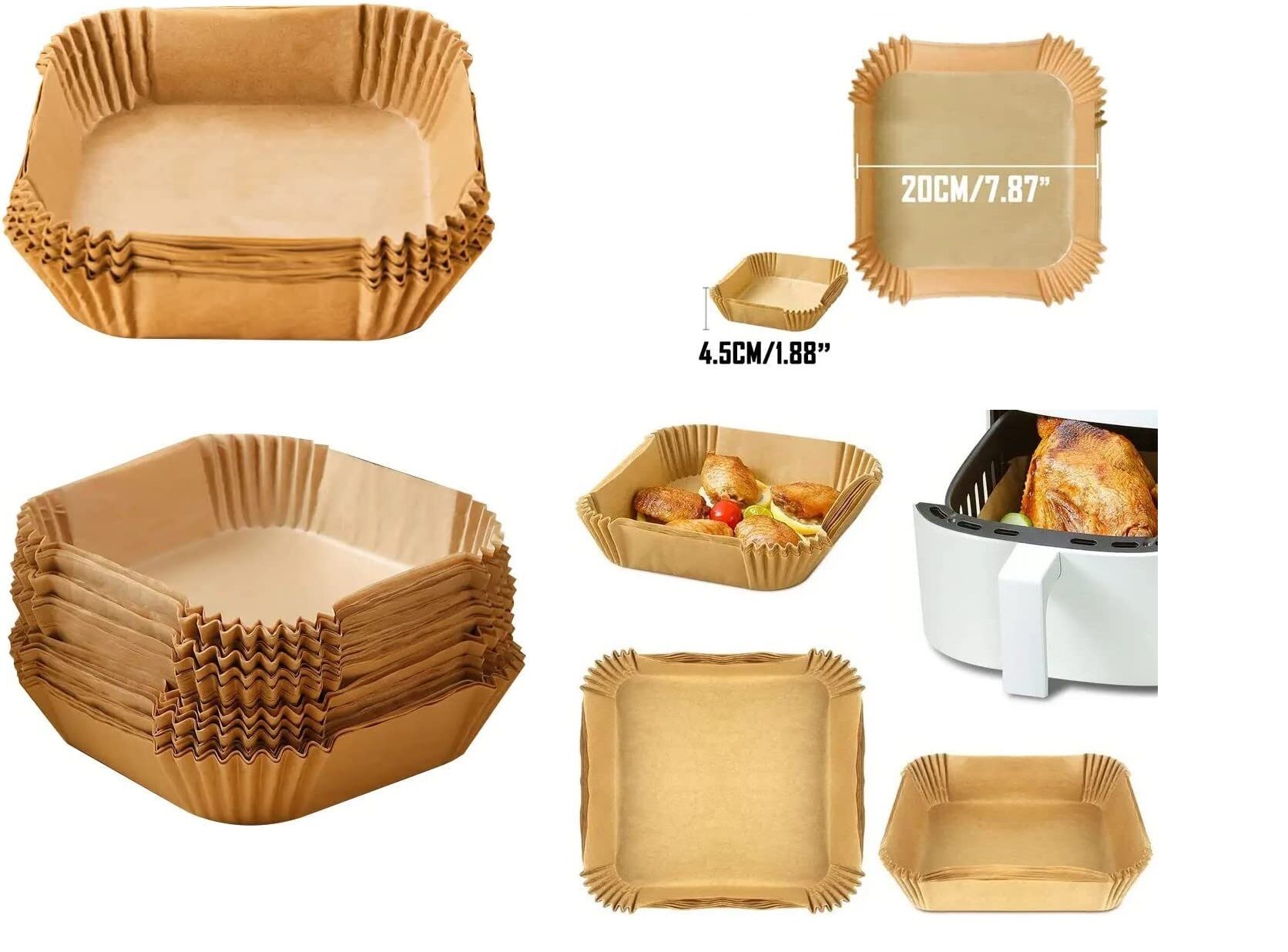 Airfreyer Fritöz Kağıdı Kare XL / XXL 50li - Lisinya