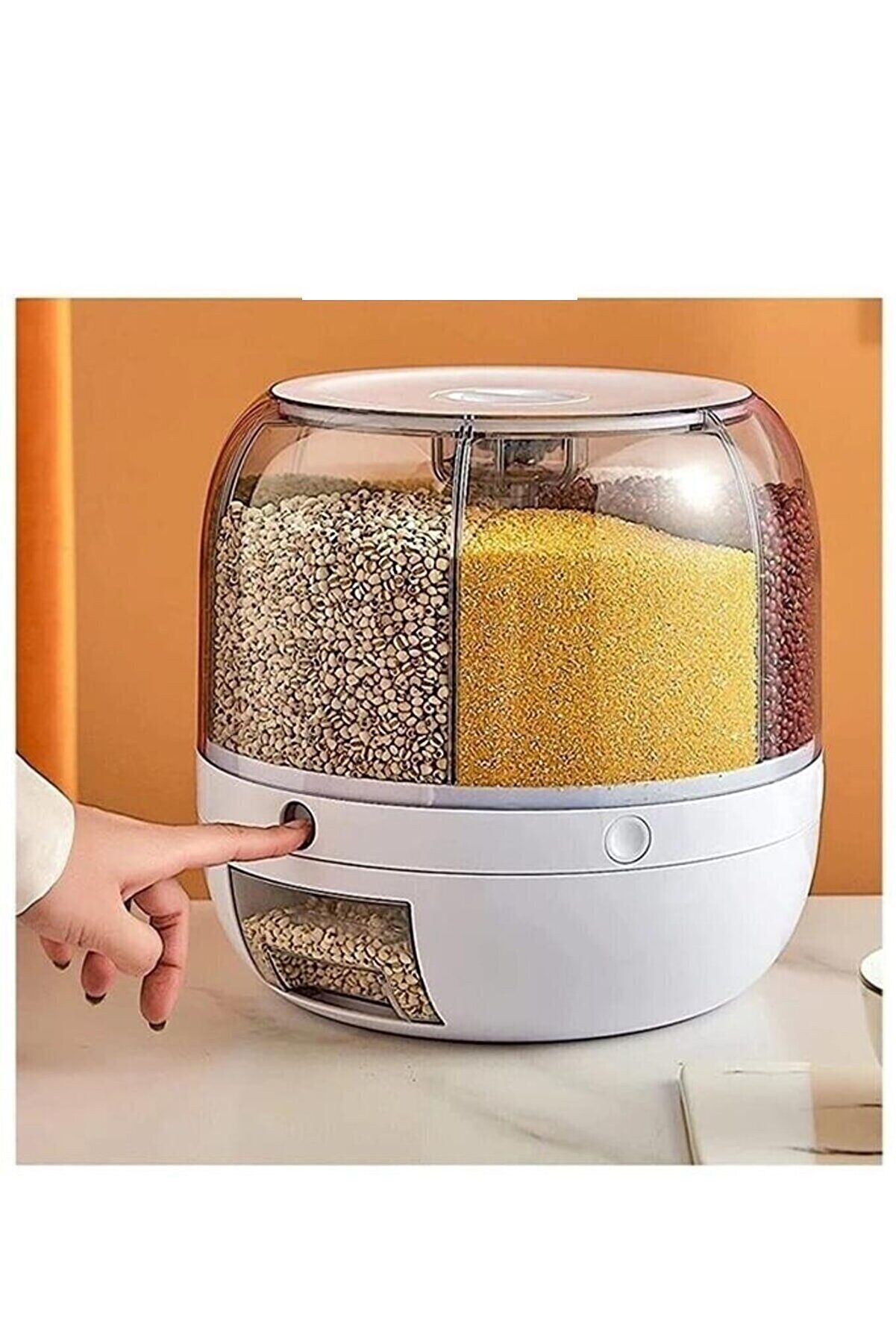 360° Dönebilen Kuru Gıda Ve Bakliyat Organizeri 6 Bölmeli Hava Geçirmez Saklama Kabı 6 lt - Lisinya 360° Dönebilen Kuru Gıda Ve Bakliyat Organizeri 6 Bölmeli Hava Geçirmez Saklama Kabı 6 lt - Lisinya